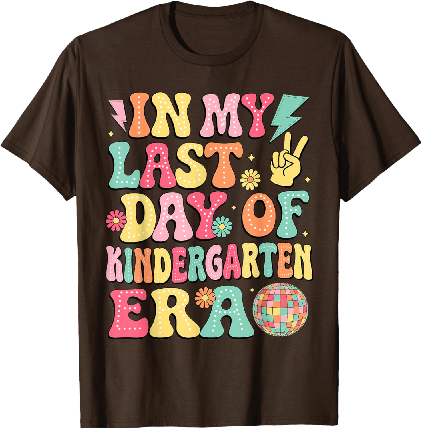 Groovy Last Day of Kindergarten T-Shirt for Fun Graduation Celebrations - 21
