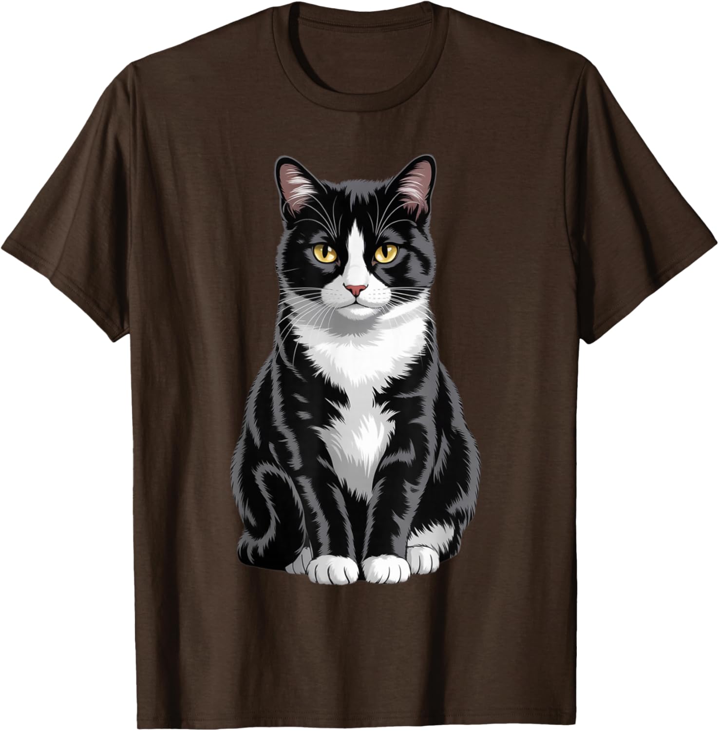 Majestic Tuxedo Cat Art T-Shirt for Cat Lovers - Unisex Kids and Adults - 20