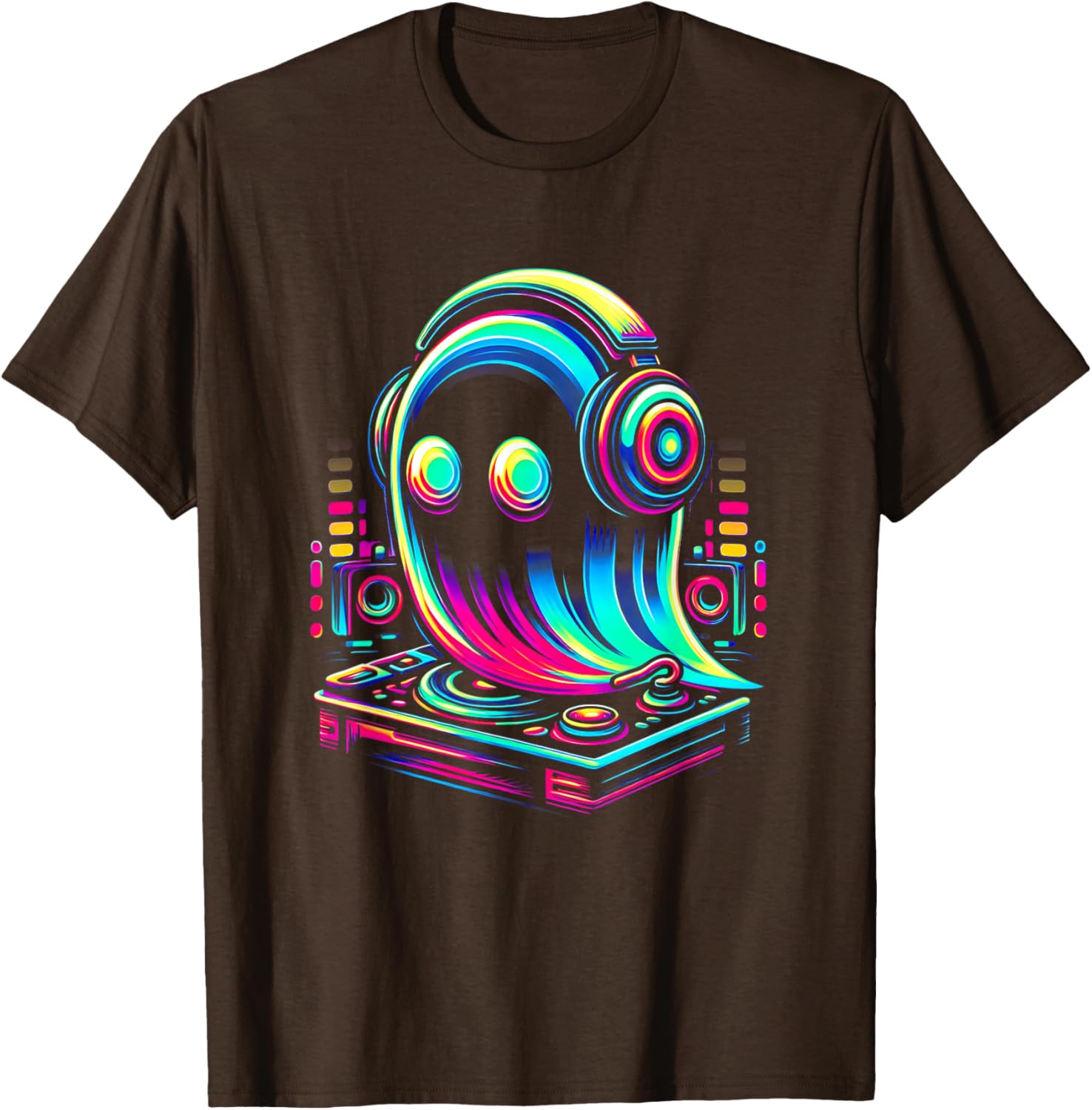 Ghost Optical EDM Rave DJ T-Shirt for House Music Festival Fans - 3