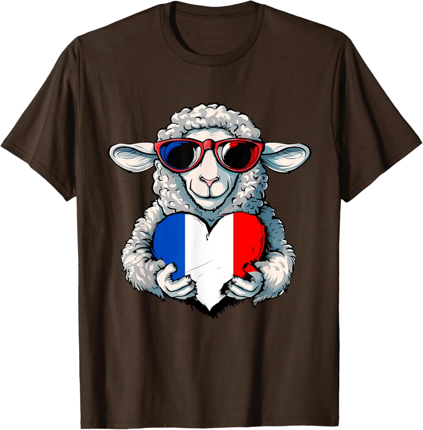 French Pride T-Shirt with France Flag and Sheep Design for Stylish Wear - 20