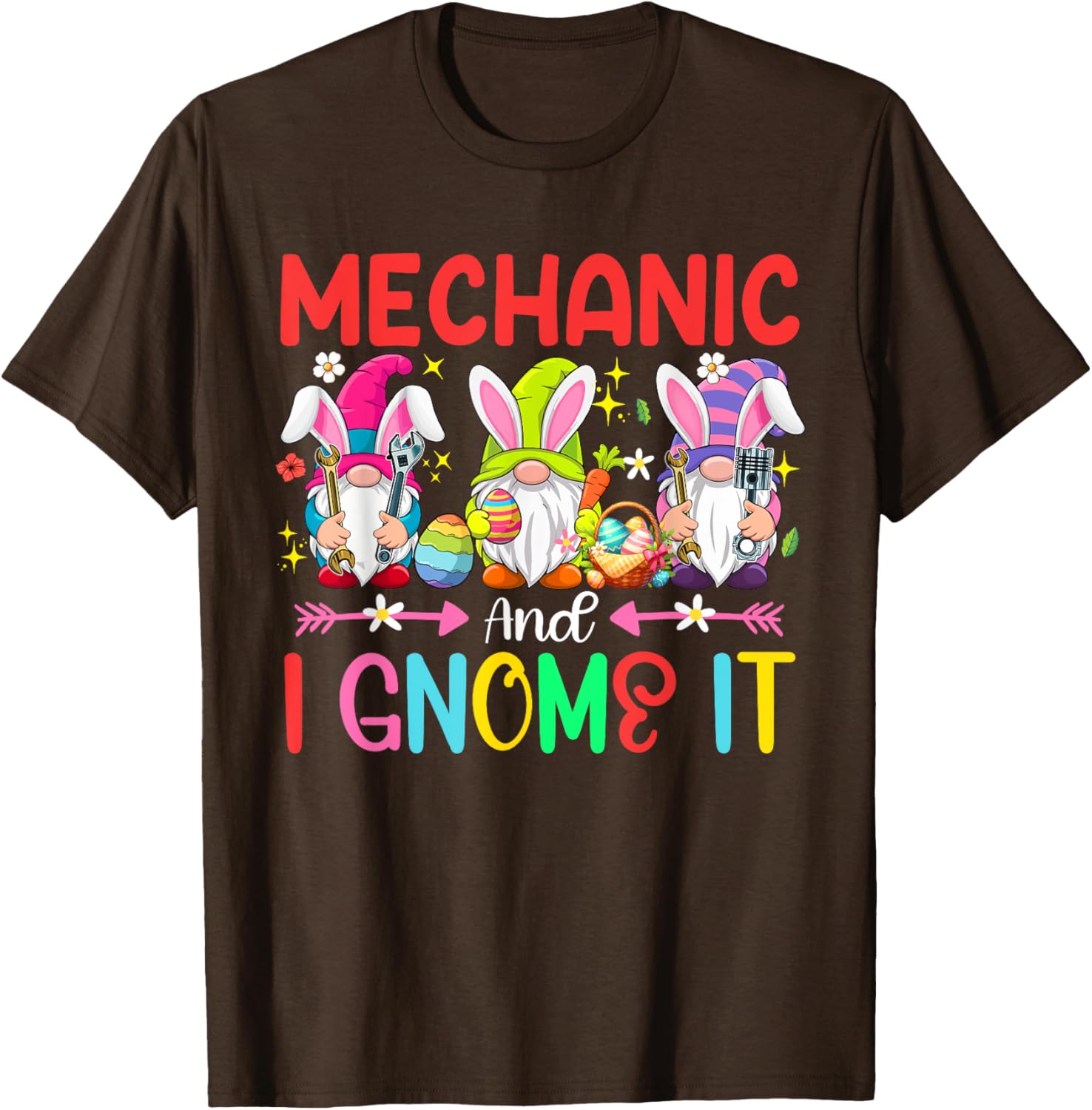 Funny Mechanic and Gnomes Easter Job Team T-Shirt for Gnome Lovers - 11