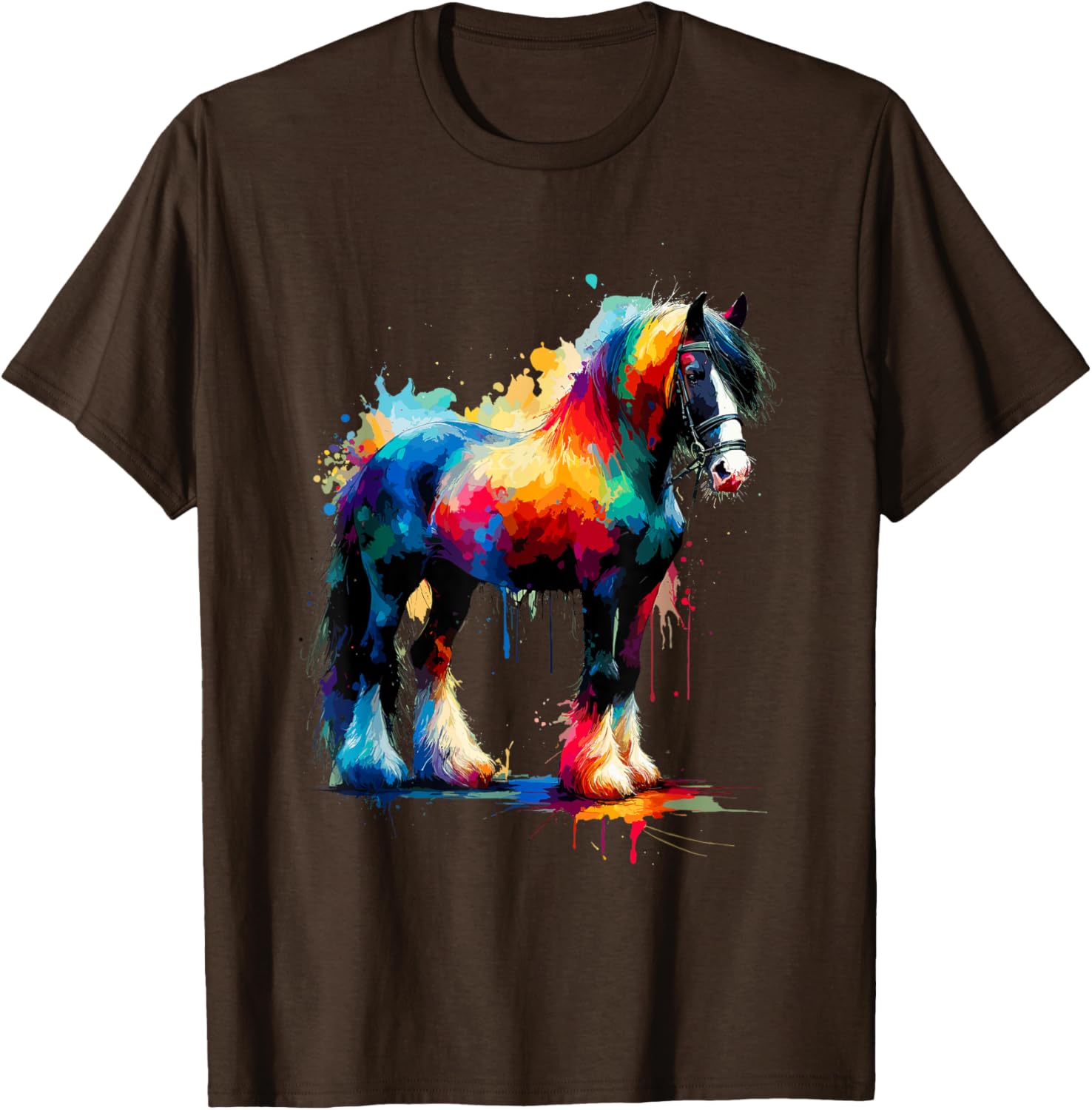 Splash Art Gypsy Vanner Horse T-Shirt for Equestrian Lovers - 24