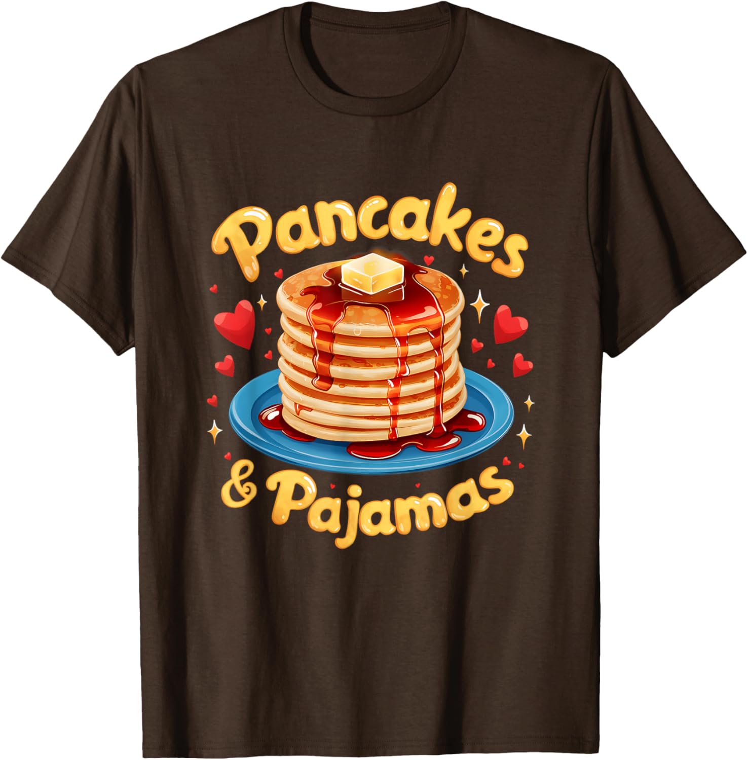 Adorable Pancakes And Pajamas Breakfast Fun Friends T-Shirt for Foodies - 2