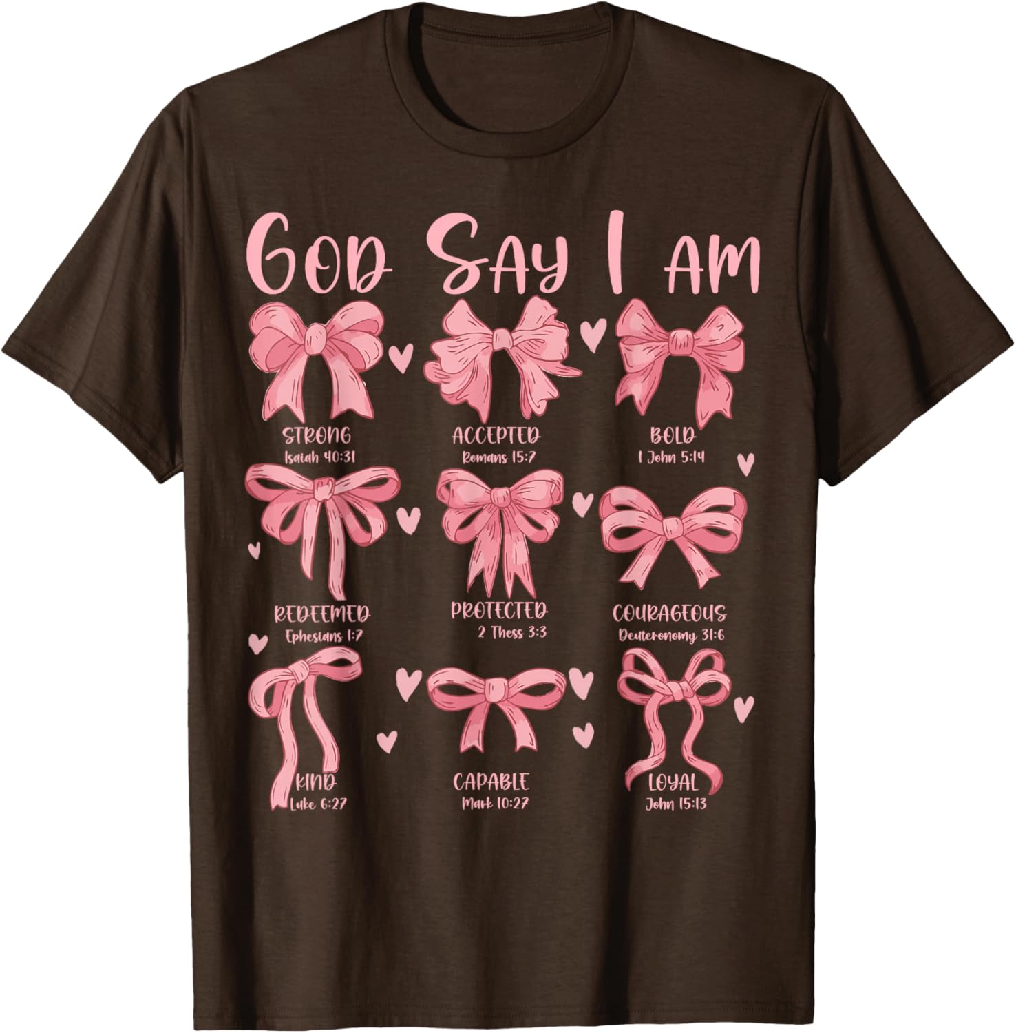 Cute Coquette Bow Christian Girls T-Shirt with Jesus for Church Wear - 7