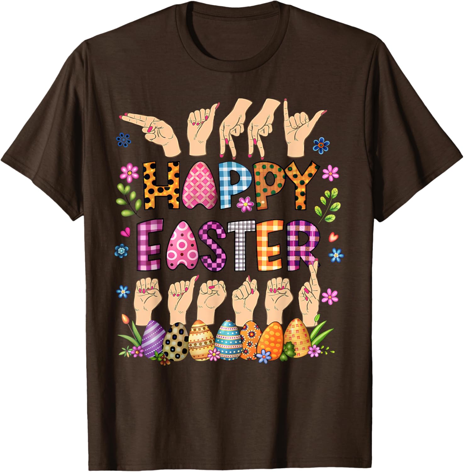 Happy Easter Eggs ASL Teacher T-Shirt for Fun Celebrations - 28