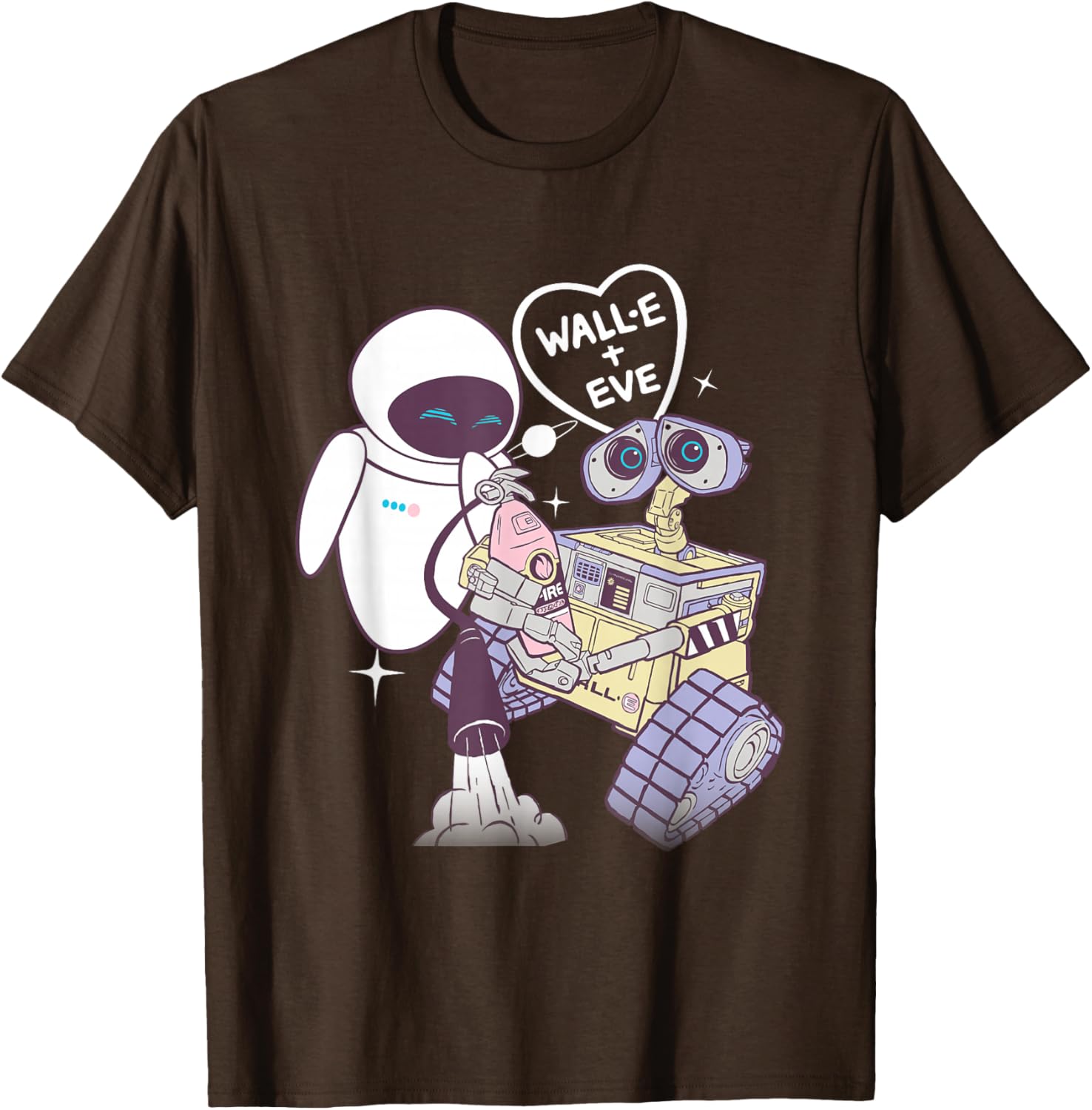 Disney Wall-E and EVE Valentine's Day Love Heart T-Shirt for Couples - 8