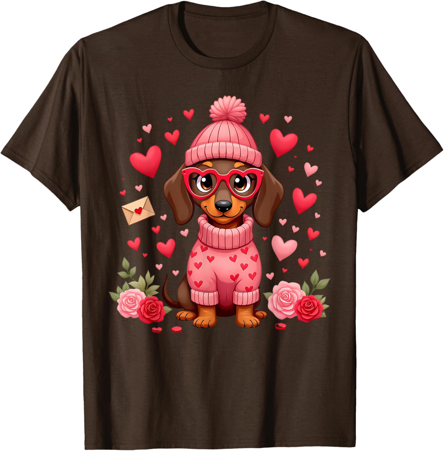 Valentine's Day Dachshund Mom T-Shirt Cute Weiner Dog Love Gift - 1