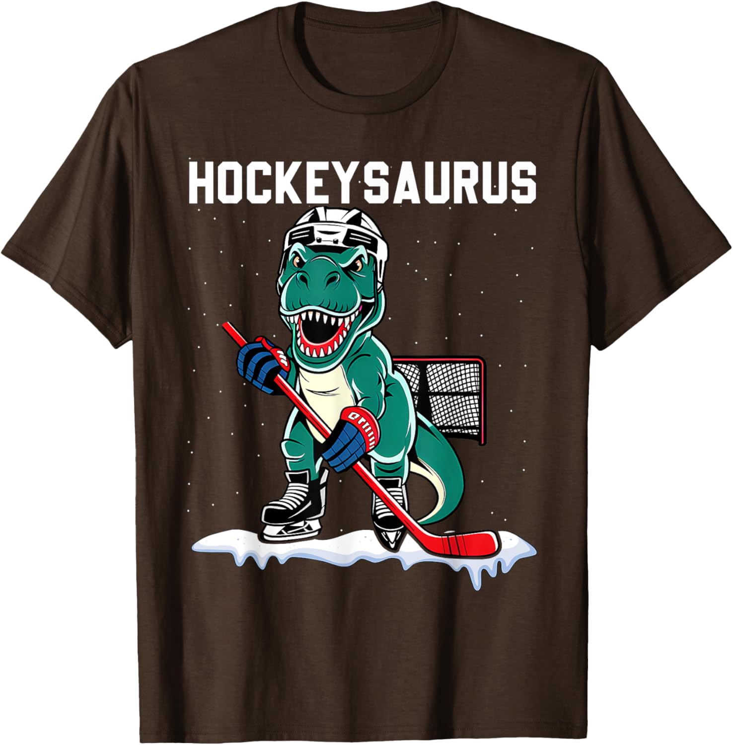 Ice Hockey Dinosaur Kids T-Shirt for Boys - Fun Hockeysaurus Design - 5