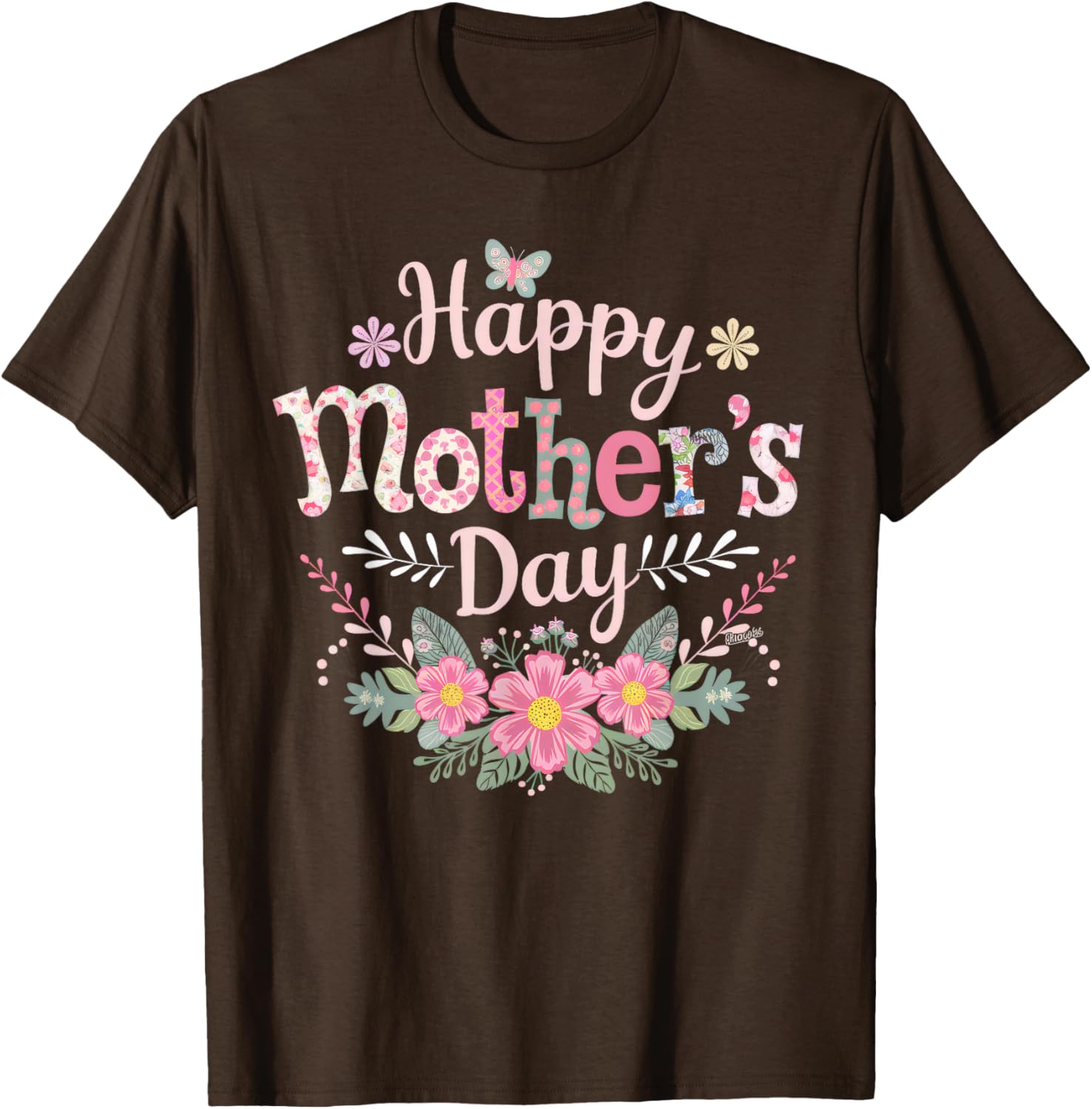 Cute Floral Happy Mother's Day T-Shirt for Moms and Grandmas 2025 - 15