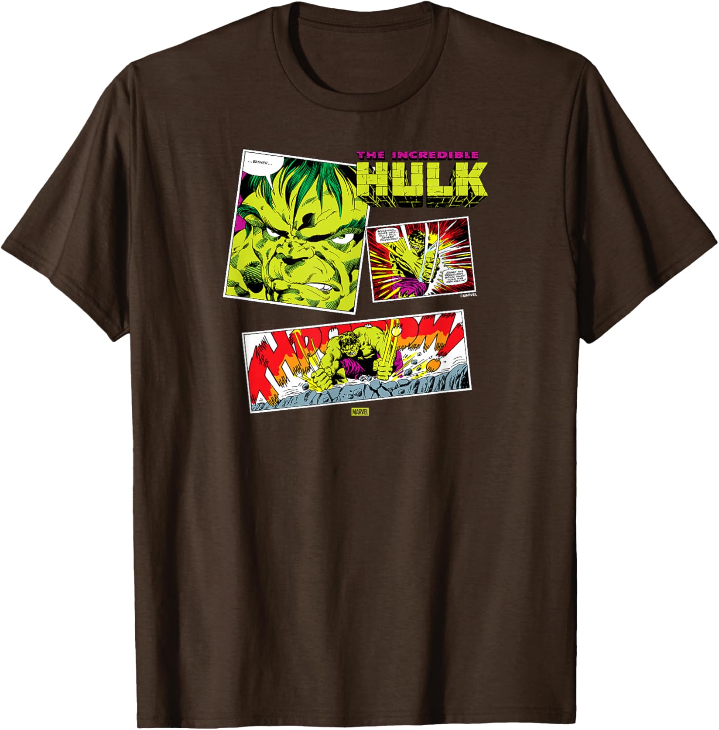 Marvel Hulk Comic Book Panel T-Shirt for Fans of Superhero Apparel - 1