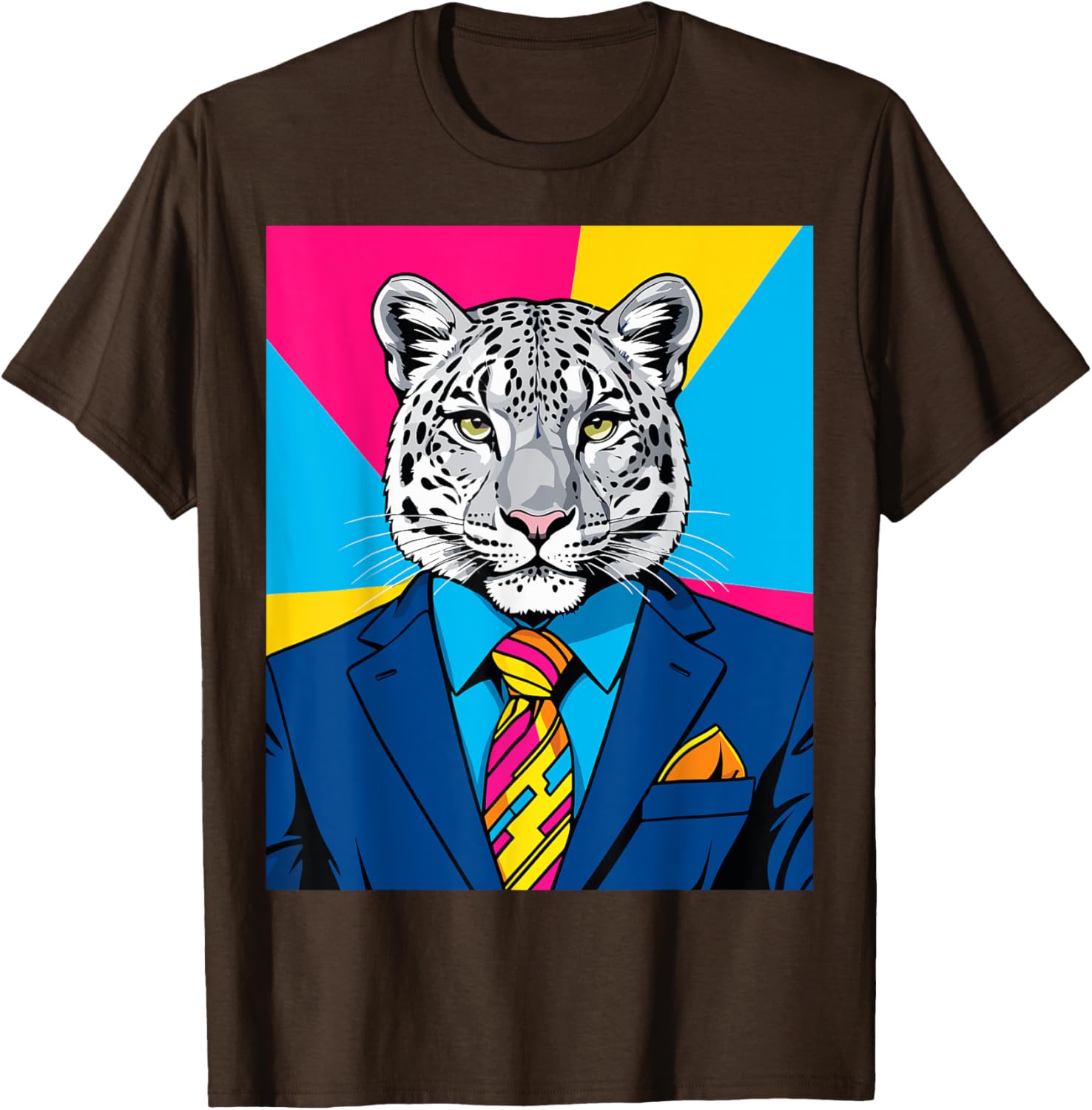 Pop Art Snow Leopard Business Suit T-Shirt Trendy Unique Fashion Wear - 27