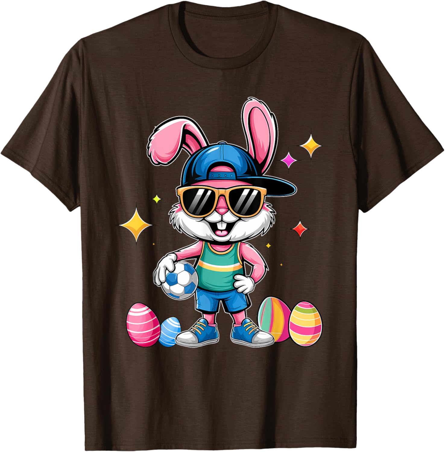 Happy Easter Bunny Soccer Kids T-Shirt for Boys Fun Sports Wear - 4