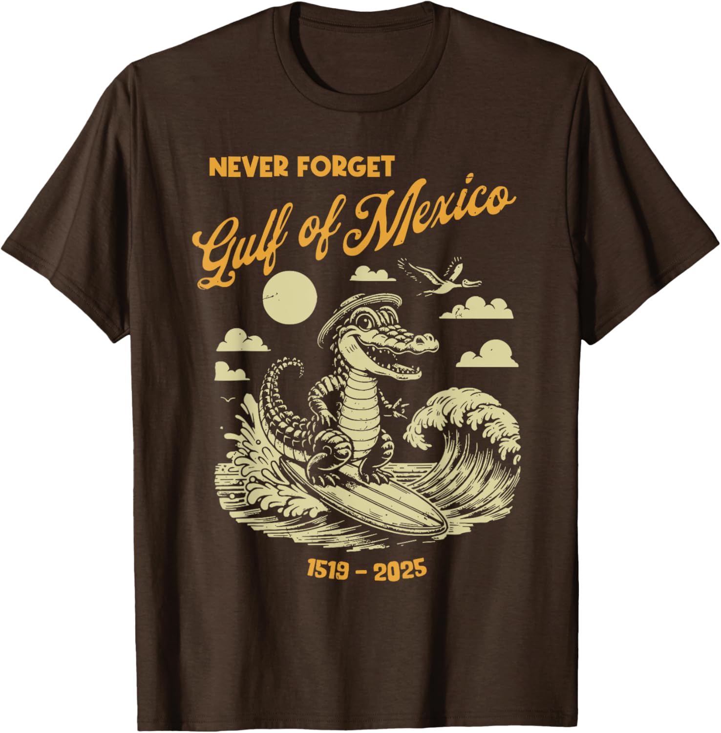 Gulf of Mexico Crocodile T-Shirt for USA Lovers - Fun Casual Wear - 1