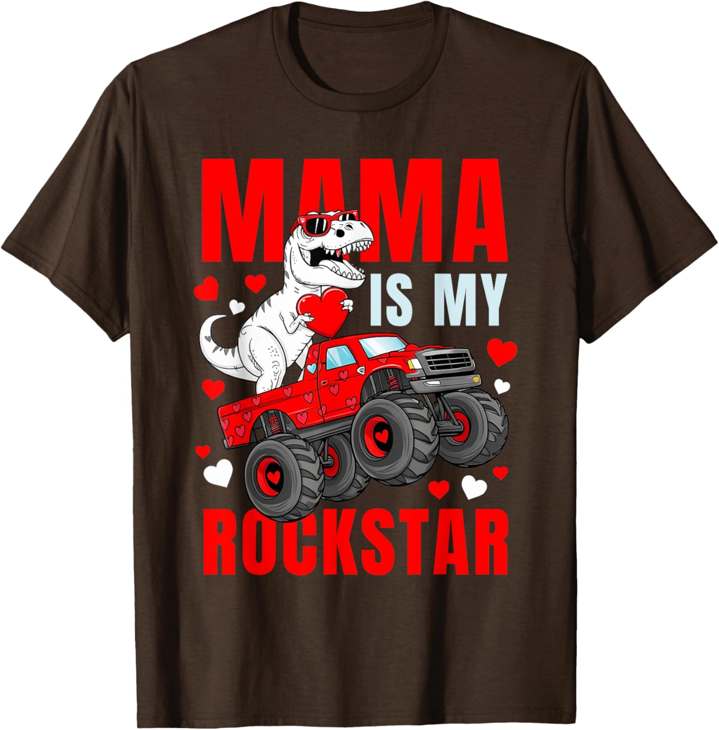 Mama Is My Rockstar Dinosaur T-Shirt Cute Love Mom Apparel - 2