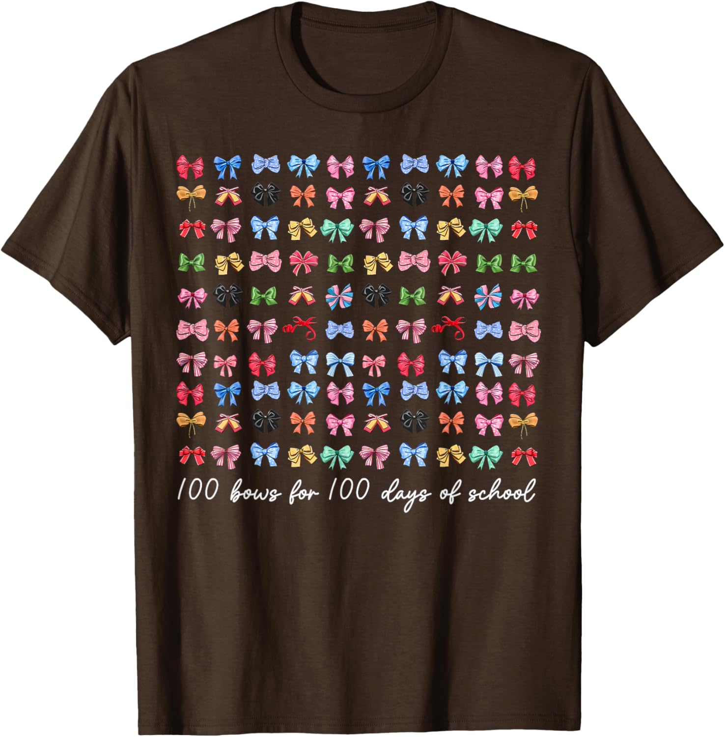 100 Bows For 100 Days Of School T-Shirt for Teachers and Kids - 12