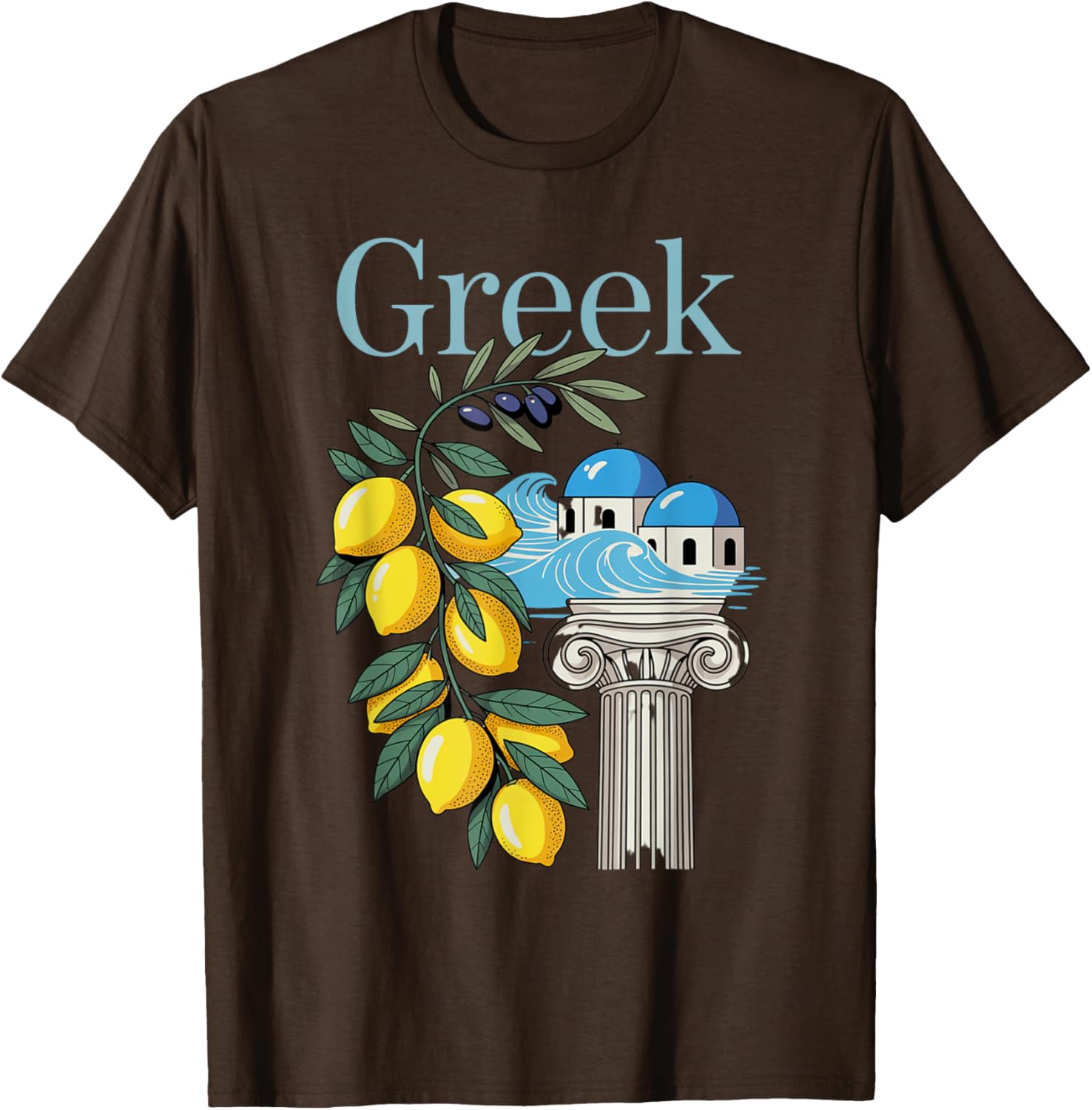 Greek Culture T-Shirt Featuring Lemons and Iconic Architecture Souvenir - 2