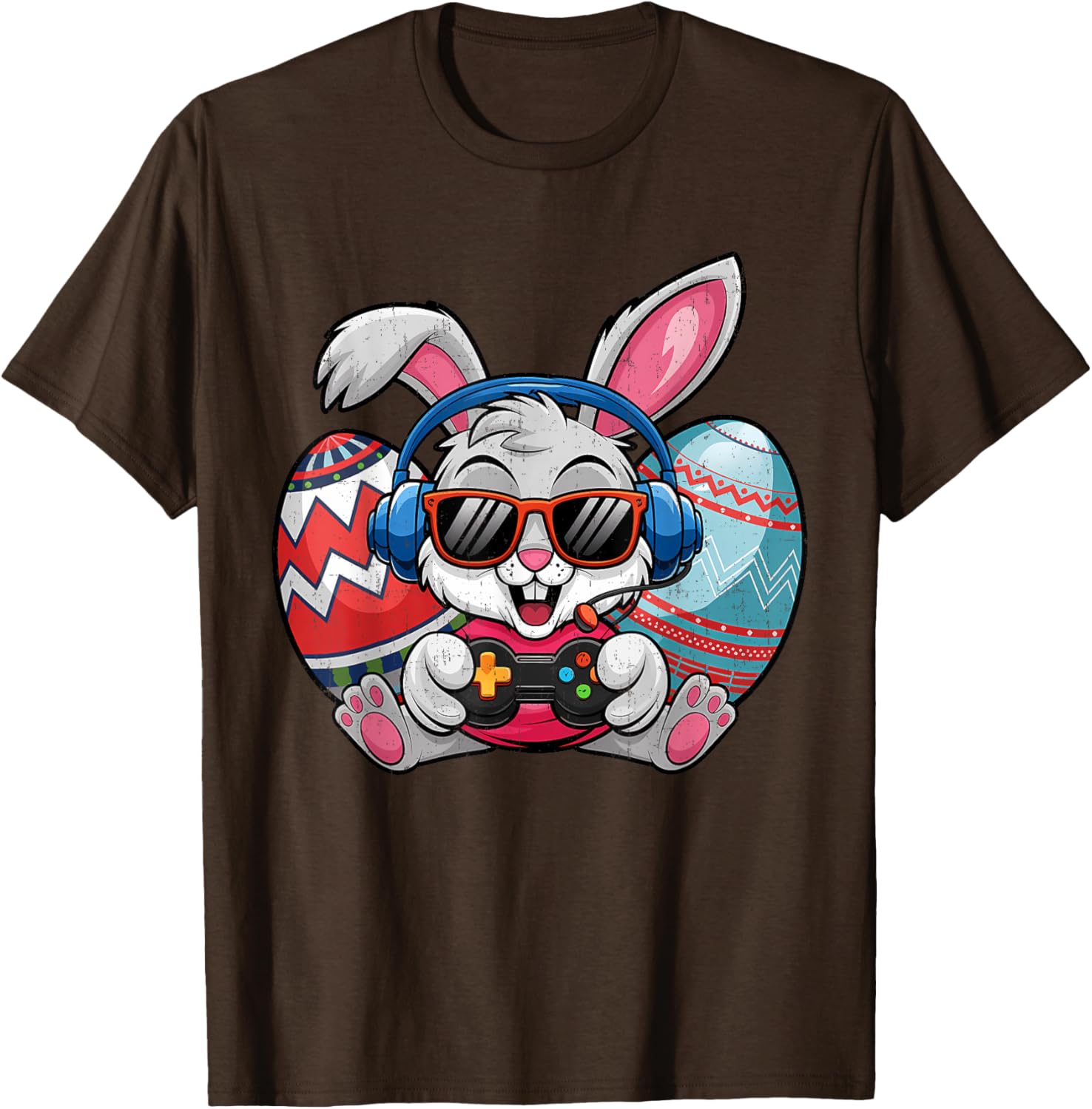 Cute Easter Bunny Playing Video Game Kids T-Shirt for Boys - 28