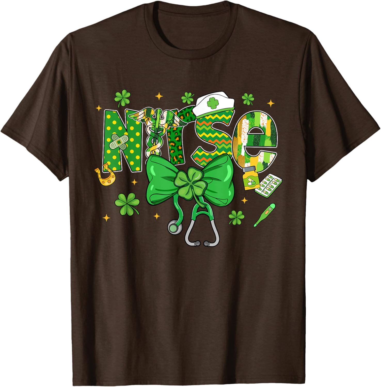 Irish Nurse Stethoscope St Patrick's Day T-Shirt for Healthcare Heroes - 22