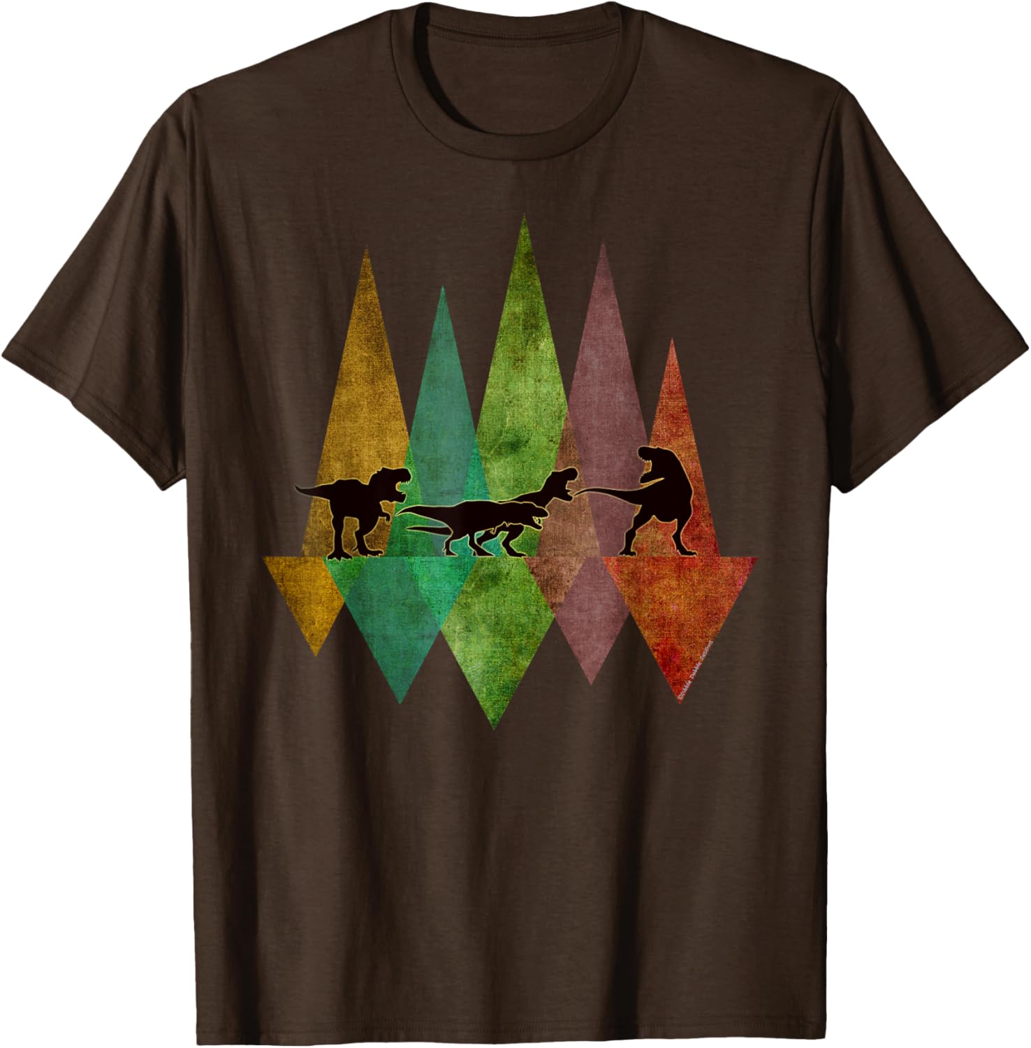 Cute T-Rex Dinosaur March Geometric Scene T-Shirt for Kids - 2