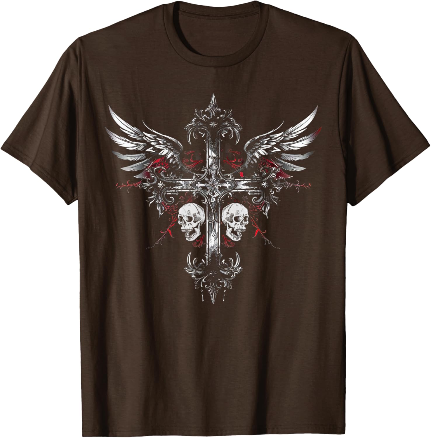 Cross Wing Y2K Gothic Grunge Aesthetic T-Shirt for Men and Women - 2