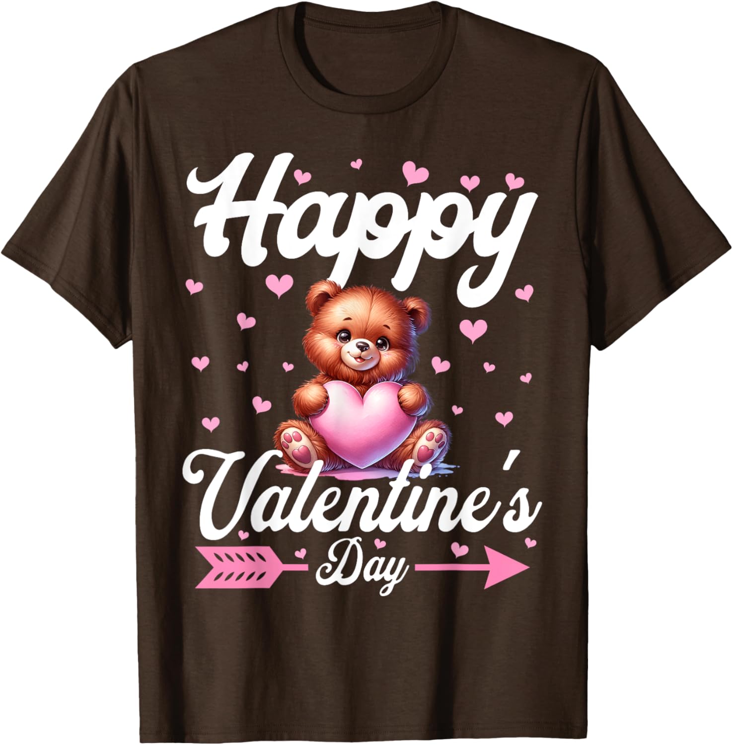 Cute Teddy Bear Holding Heart Happy Valentine's Day T-Shirt for Kids - 12