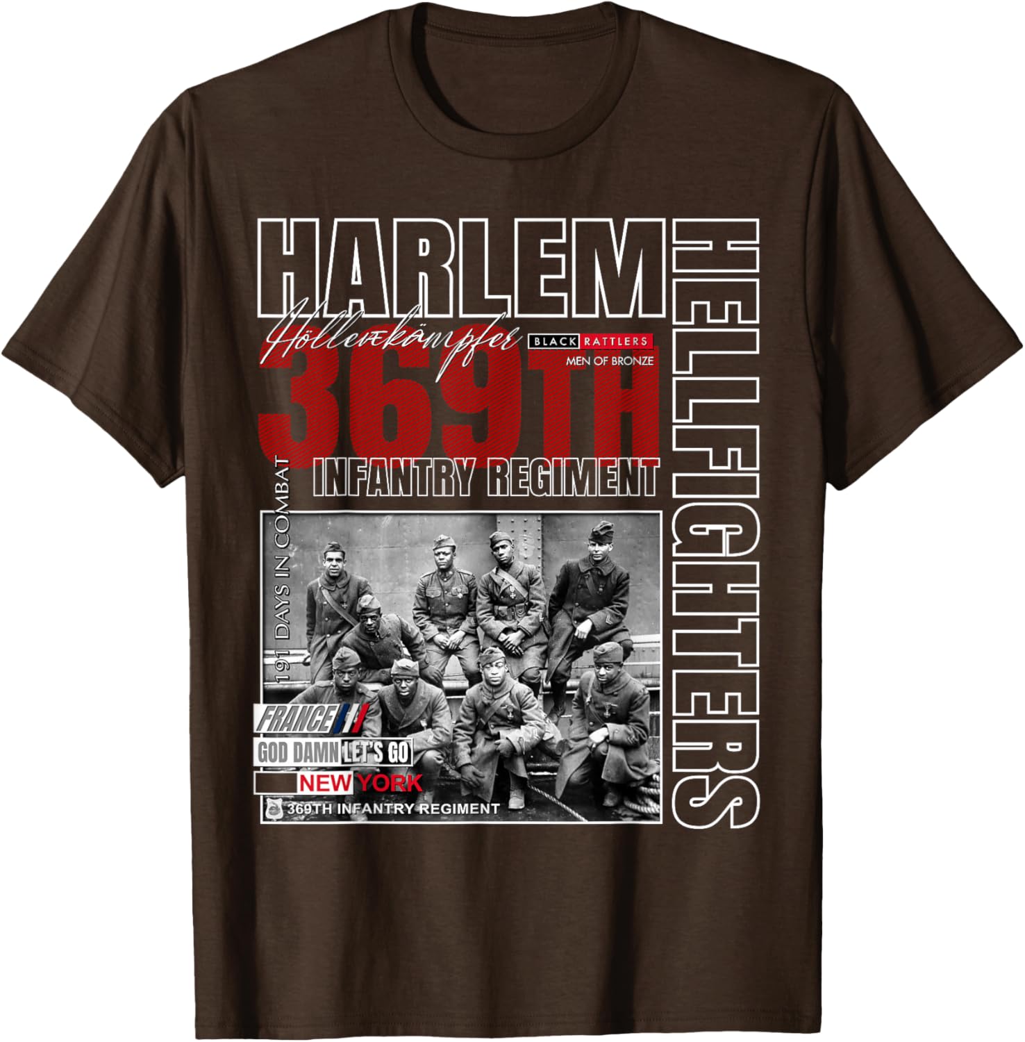 Harlem Hellfighters Tribute T-Shirt for Adults & Kids - Black Classic Fit - 3