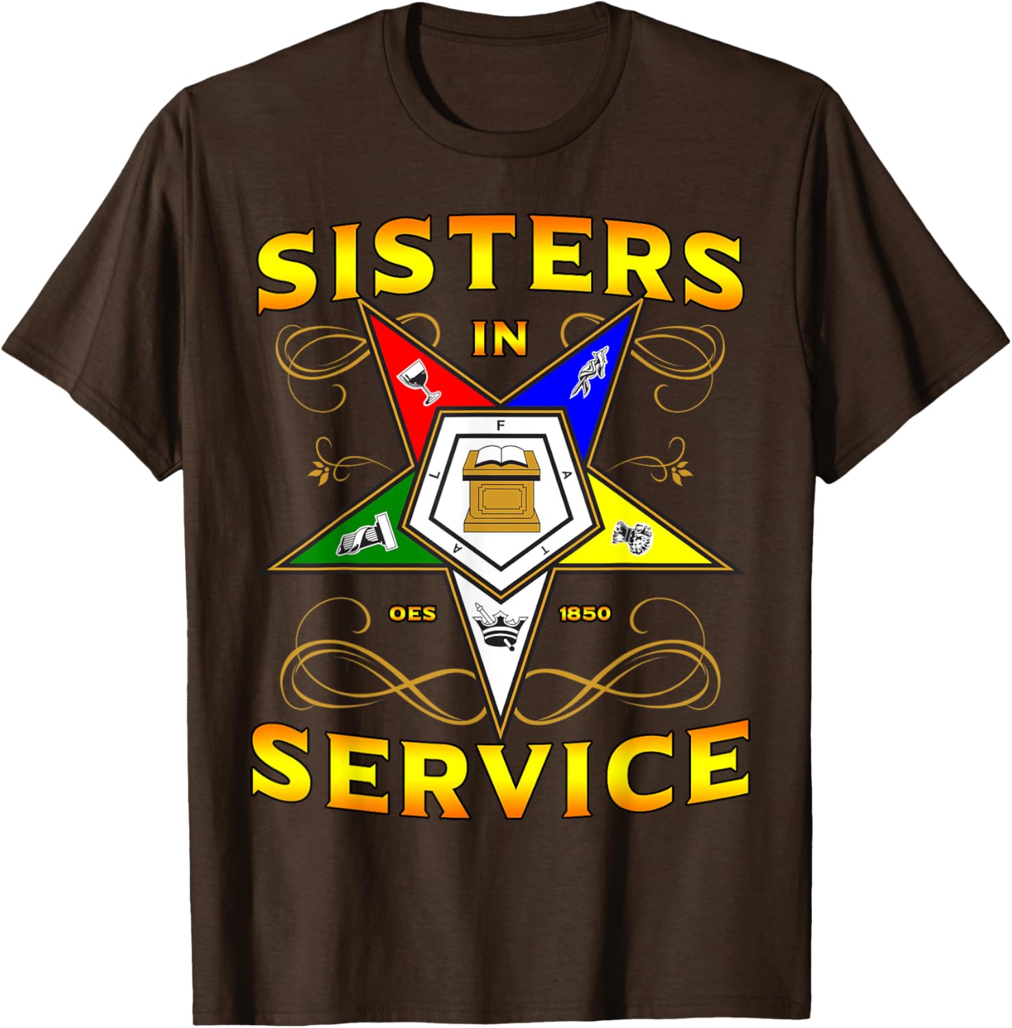Sisters in Service OES 1850 Order of the Eastern Star T-Shirt for Women - 23