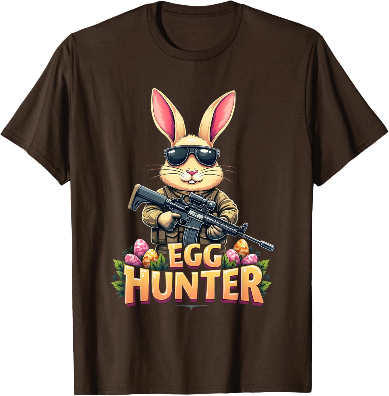 Cute Easter Egg Hunter Boys T-Shirt Featuring Deer Bunny Design - 17