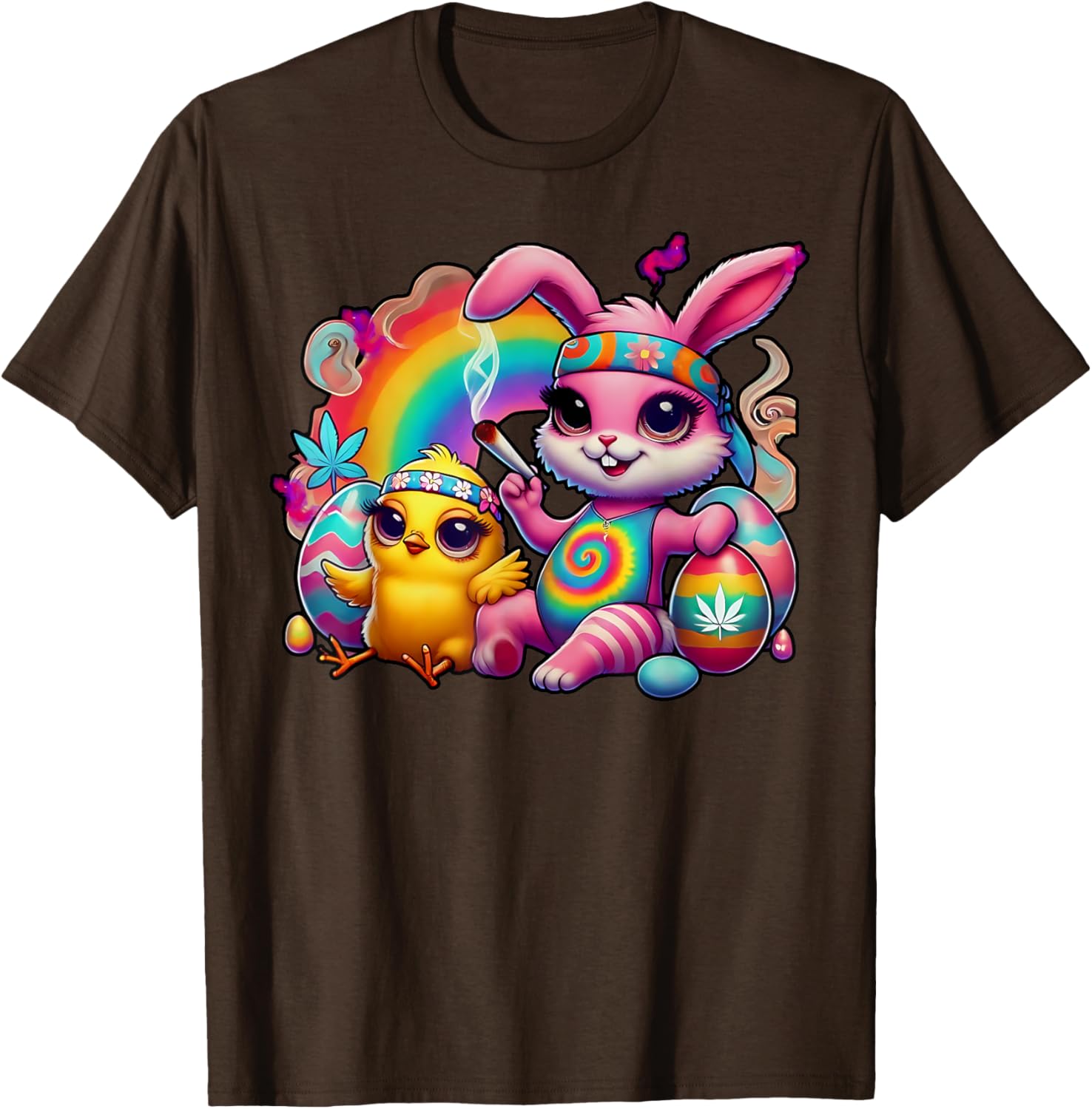 Stoned Easter Bunny Chick T-Shirt for Cannabis Lovers and Fun Celebrations - 23