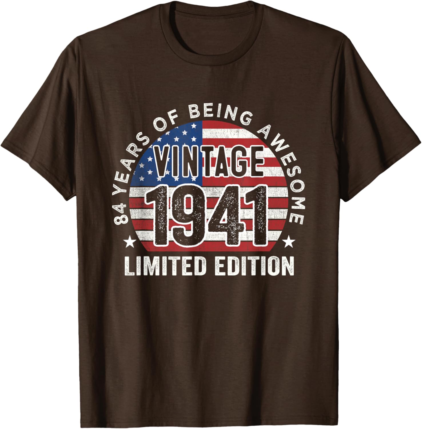 Vintage 1941 84th Birthday T-Shirt for Men with USA Flag Design - 11