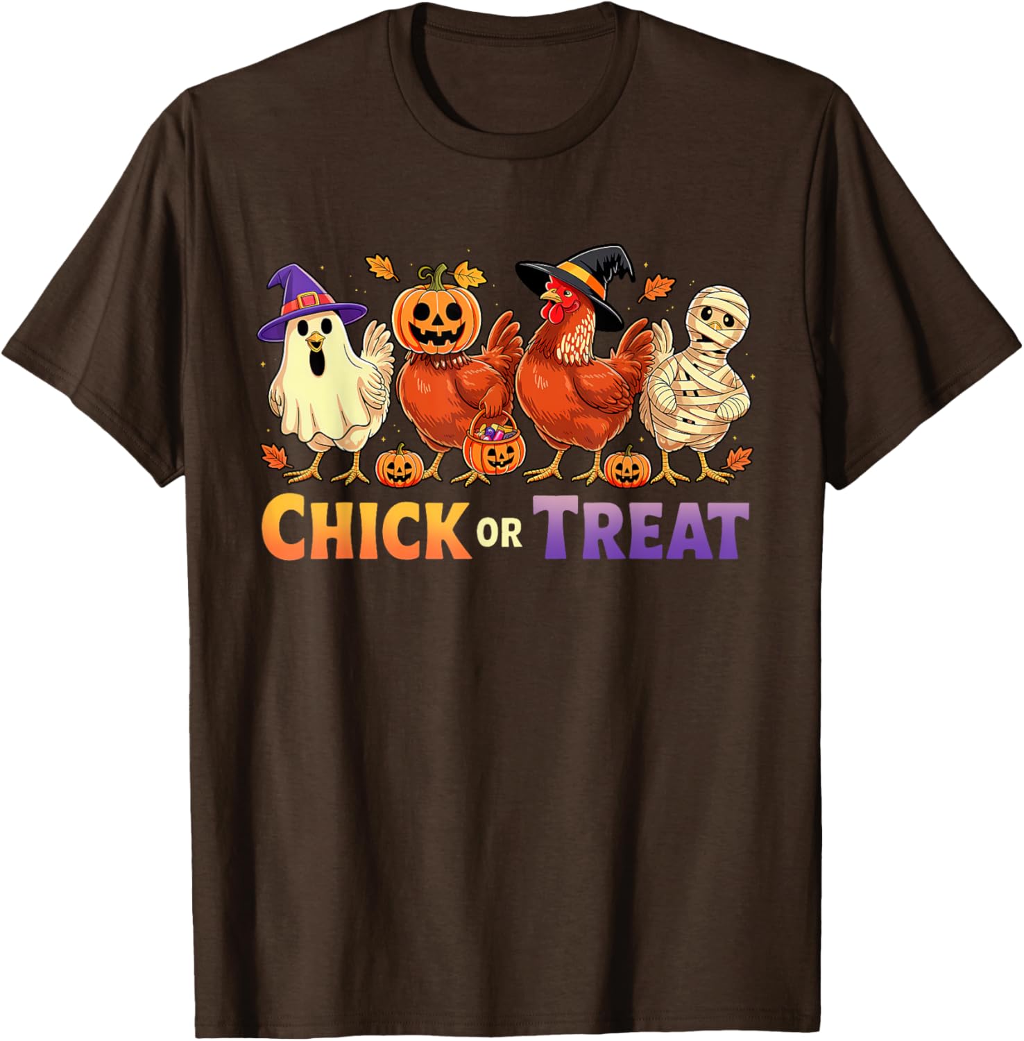 Funny Chick or Treat Halloween Witch Spooky Chicken Farmer T-Shirt - 4