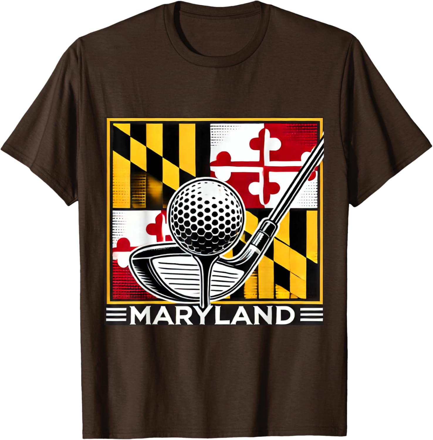 Maryland Golf Design Tee with State Flag and Club Artwork for Golf Lovers - 3