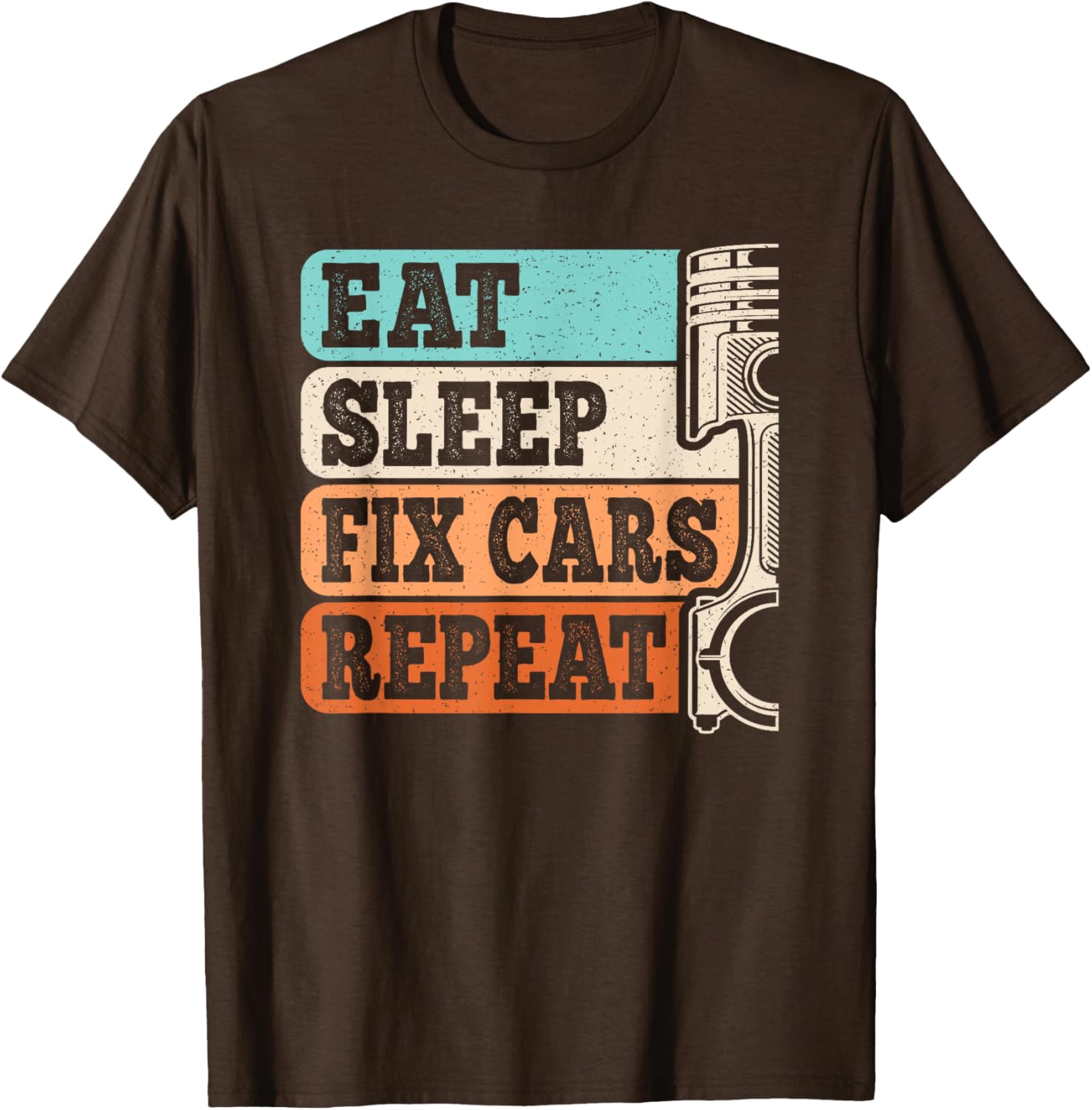 Retro Eat Sleep Fix Cars Repeat T-Shirt for Auto Mechanics Men - 6
