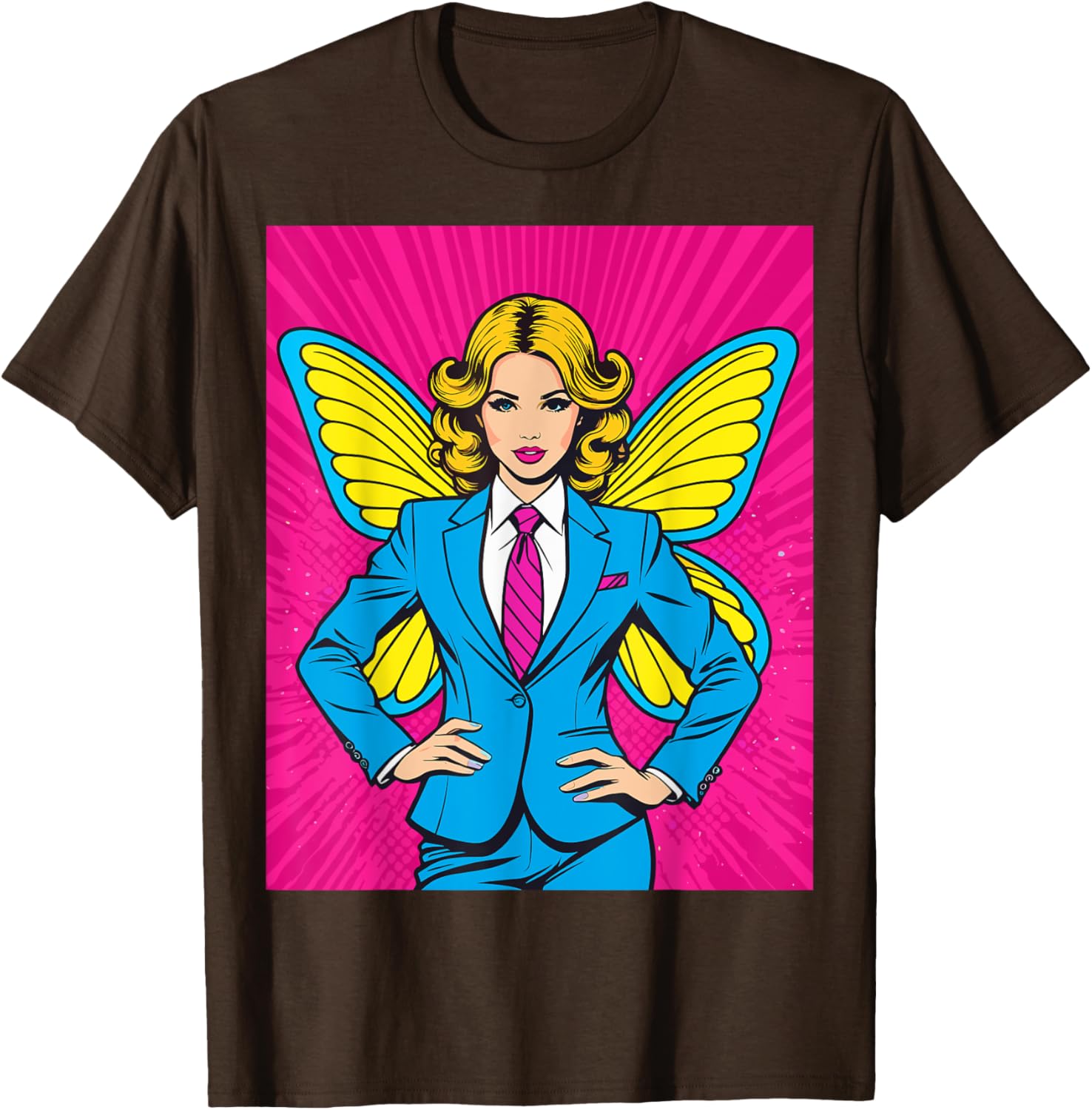 Pop Art Fairy in Business Suit T-Shirt for Stylish Casual Wear - 12