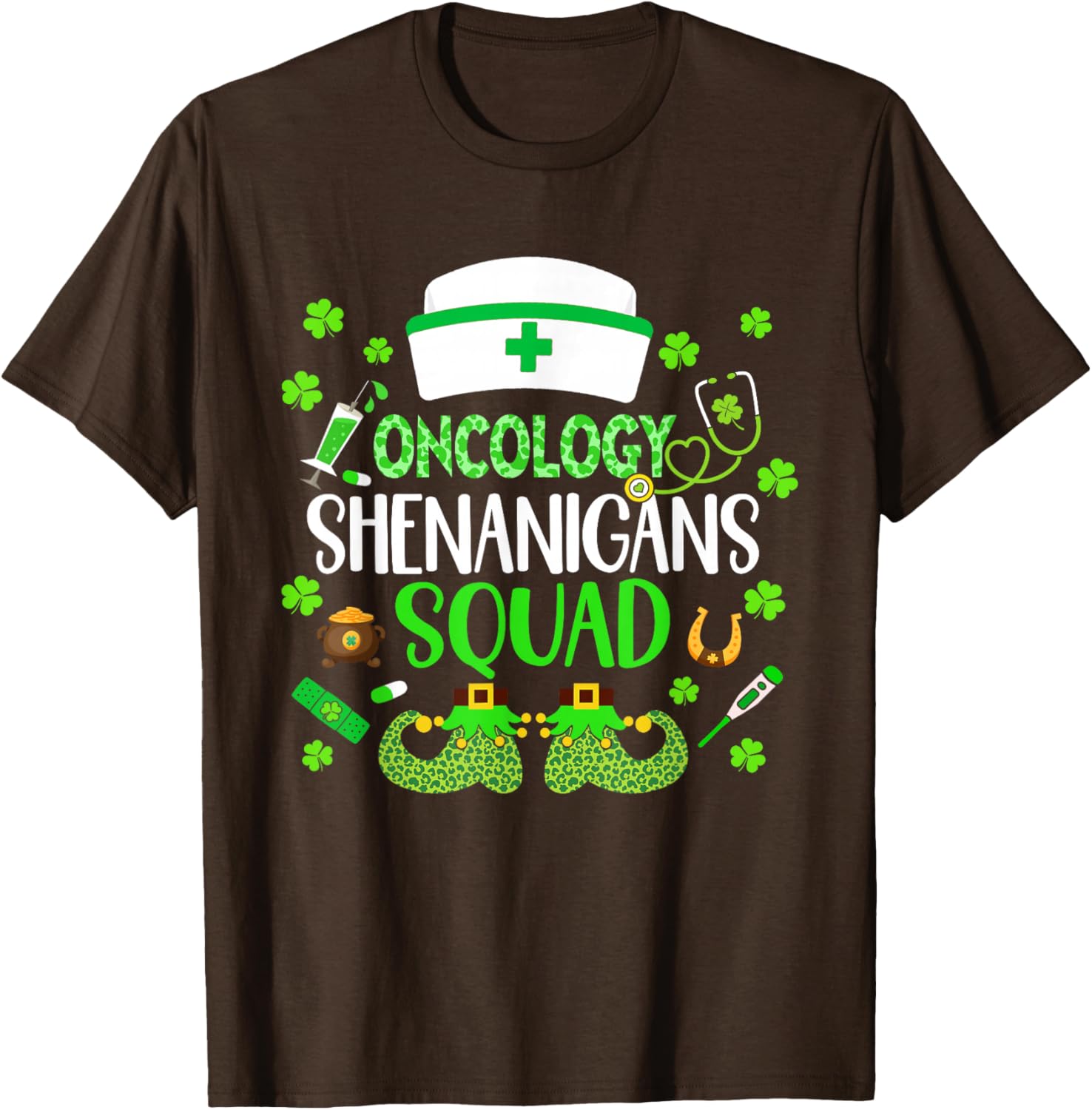 Oncology Nurse St Patricks Day Scrub T-Shirt Fun Crew Design - 5