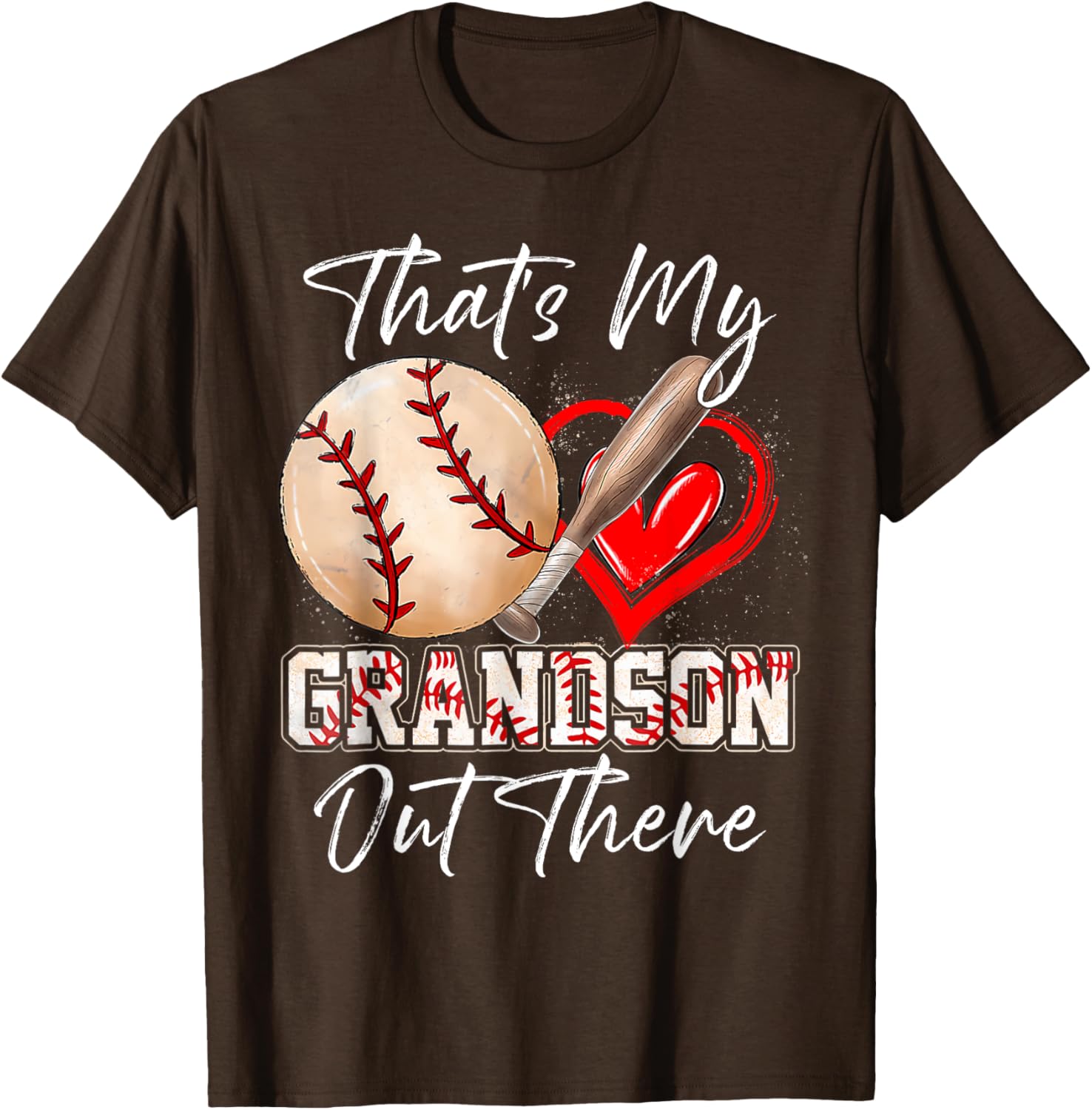 Funny That's My Grandson Out There Baseball T-Shirt for Grandparents - 14
