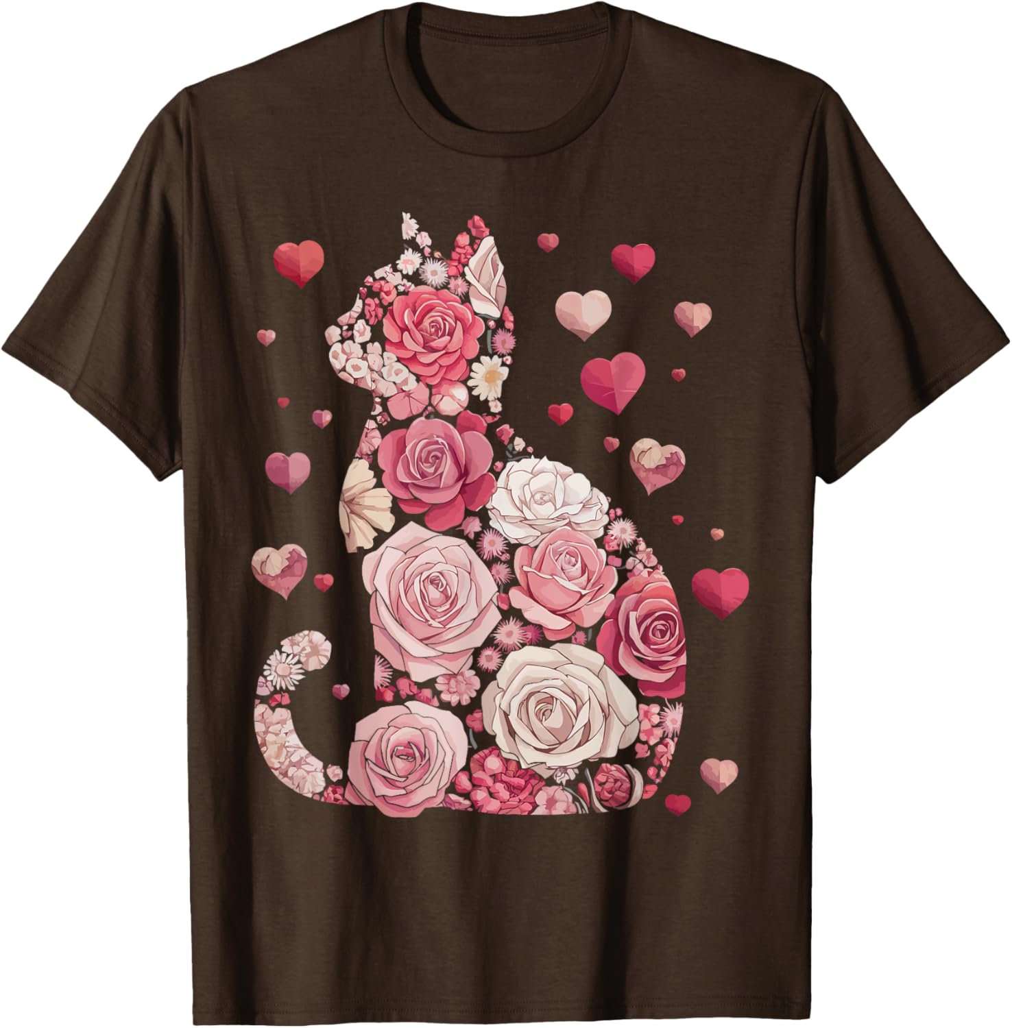 Cute Happy Meowentine's Day Cat T-Shirt for Girls and Women - 9