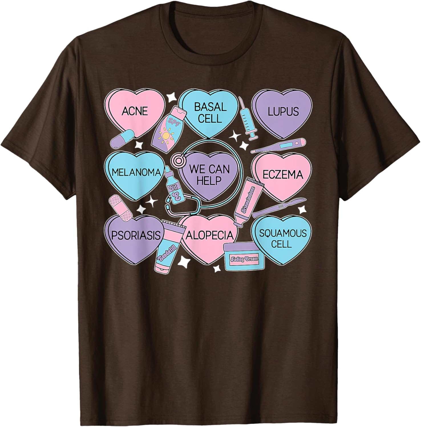 Retro Dermatology Candy Heart Shirt for Valentine's Day Gifts - 10