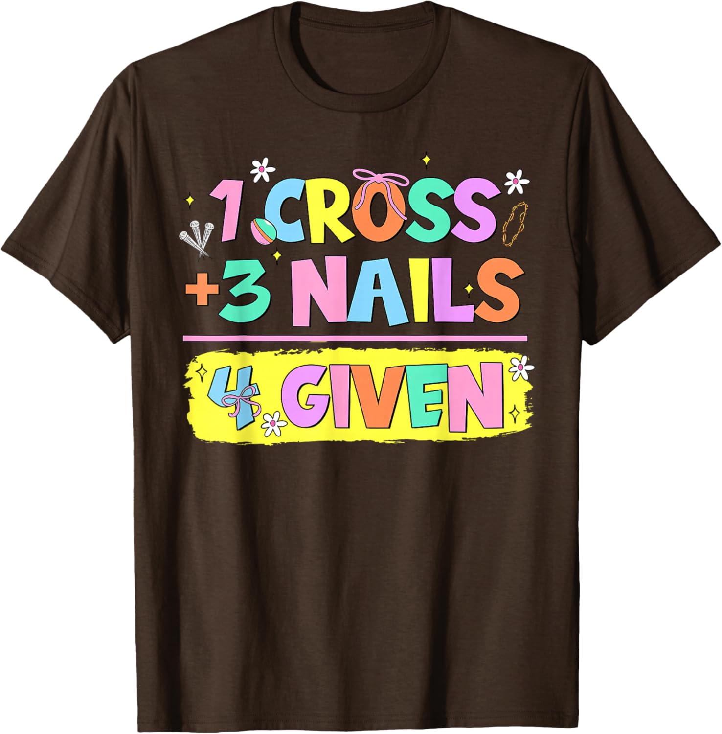 Happy Easter Christian T-Shirt with Cross and Nails Design for Believers - 4