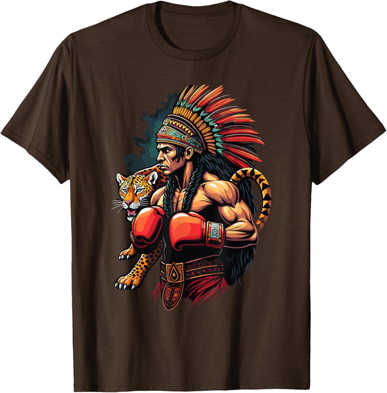 Inca Warrior Jaguar Spirit T-Shirt for Mexican Boxing Fans - 1