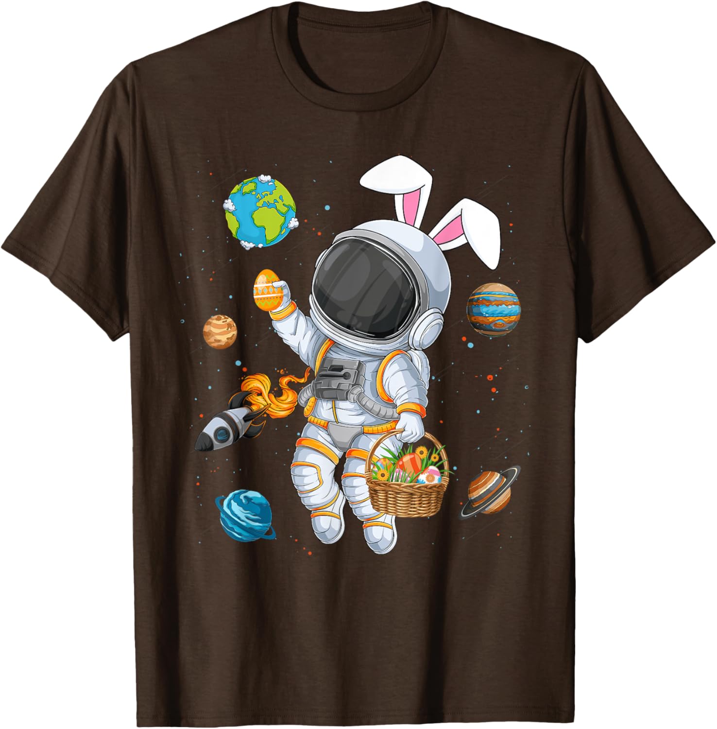 Funny Astronaut Bunny Ears Easter T-Shirt for Boys and Kids - 22