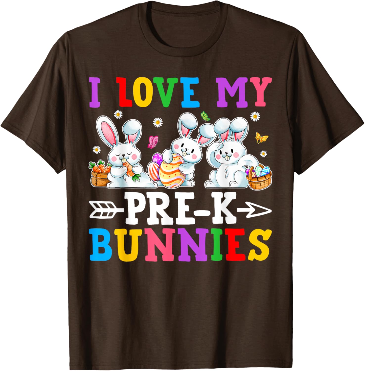Funny I Love My Pre-K Bunnies T-Shirt for Preschool Teachers Easter Fun - 29