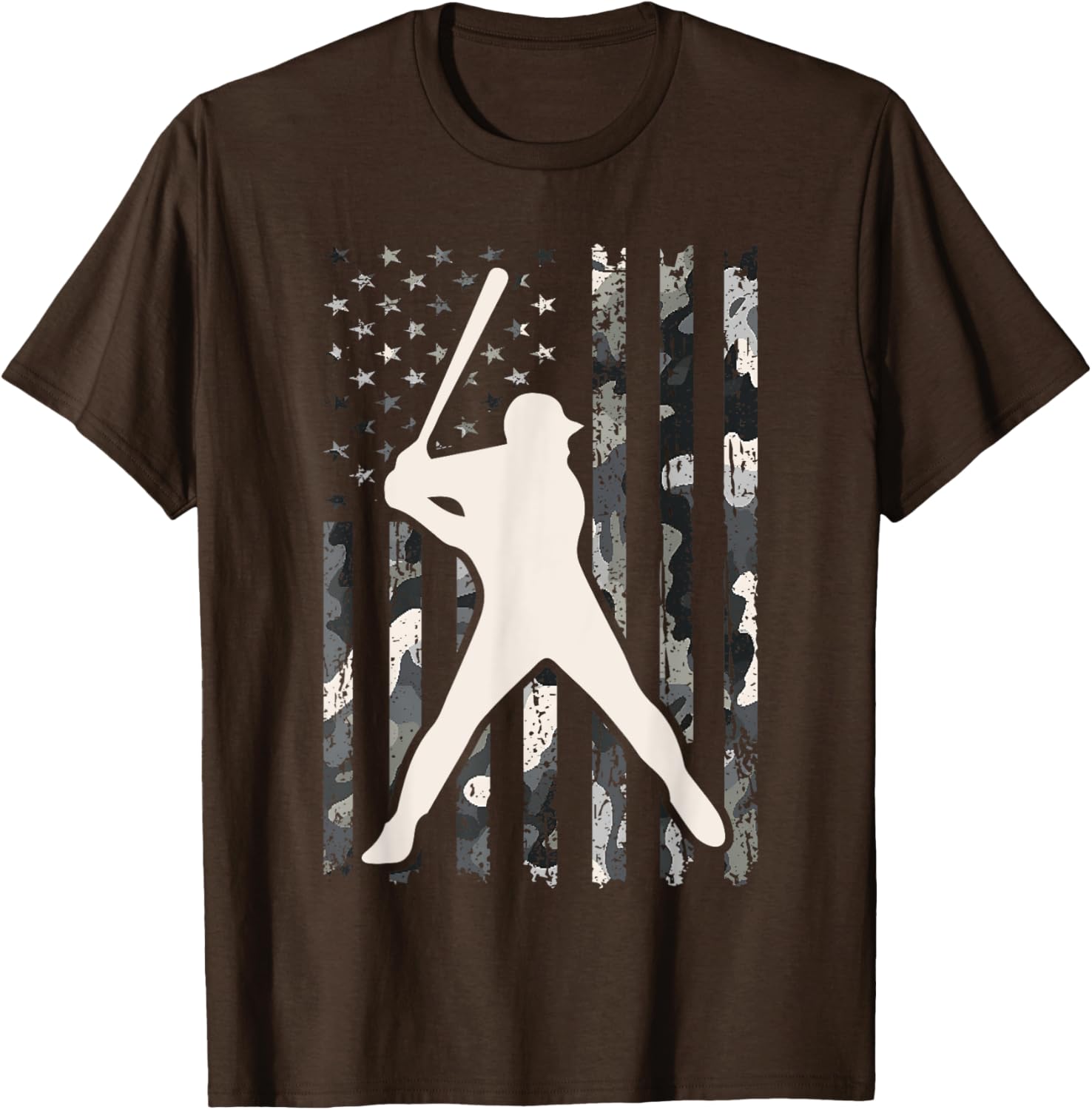 Vintage Baseball USA Flag Camo T-Shirt for Men and Women - 19
