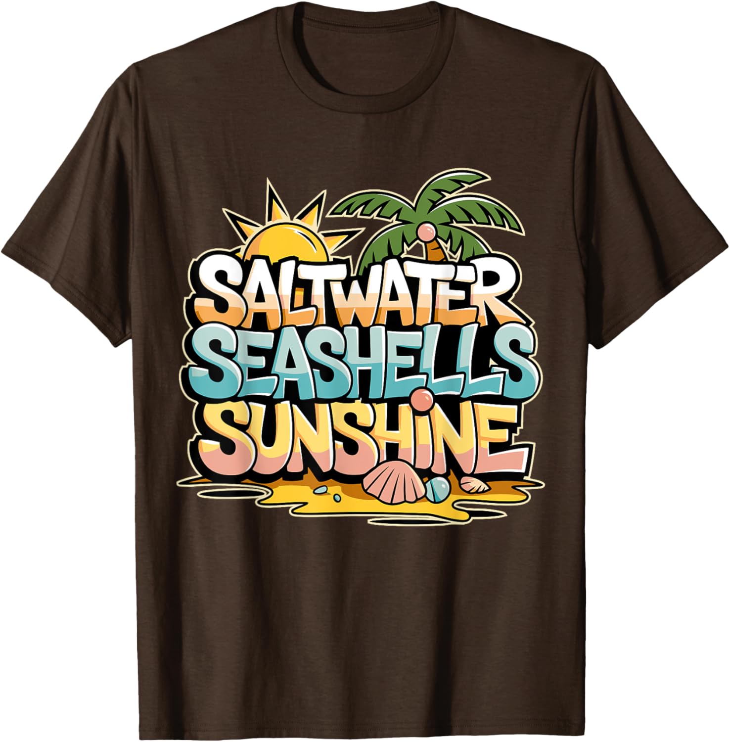 Funny Beach T-Shirt with Saltwater Seashells for Cruise Gifts - 21