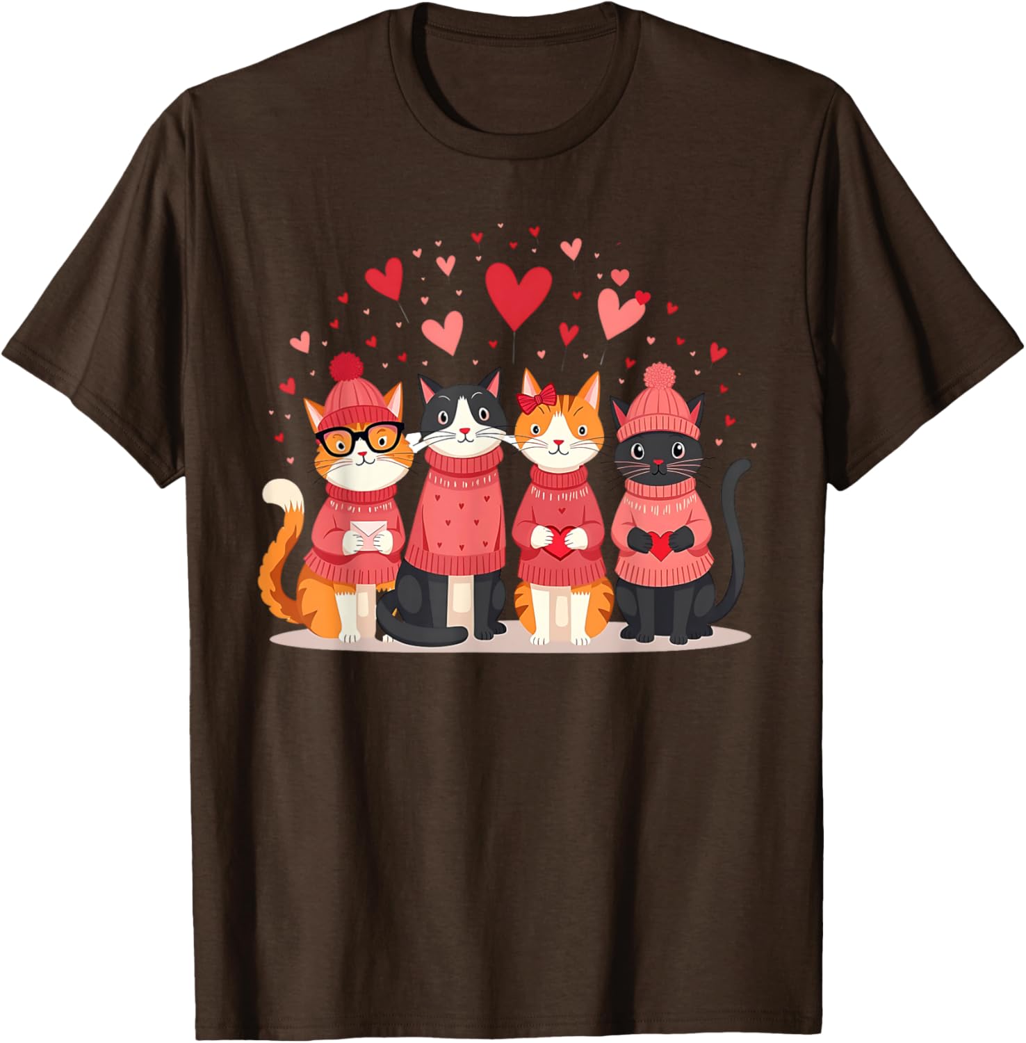 Happy Valentine Day Cat T-Shirt for Women and Girls - Perfect for Cat Lovers - 3
