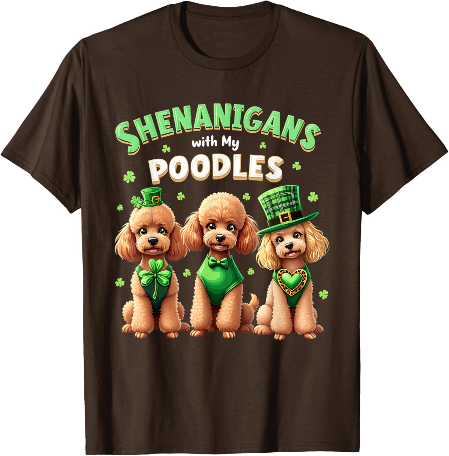 St Patricks Day Irish Poodle Shamrock T-Shirt for Fun Celebrations - 1