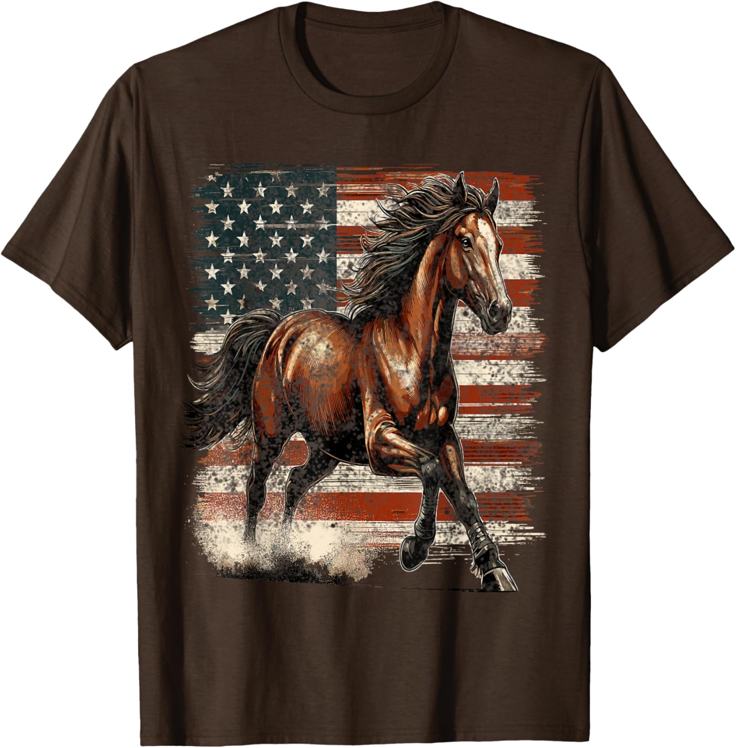 Patriotic Horse American Flag T-Shirt Perfect for 4th of July Celebrations - 20