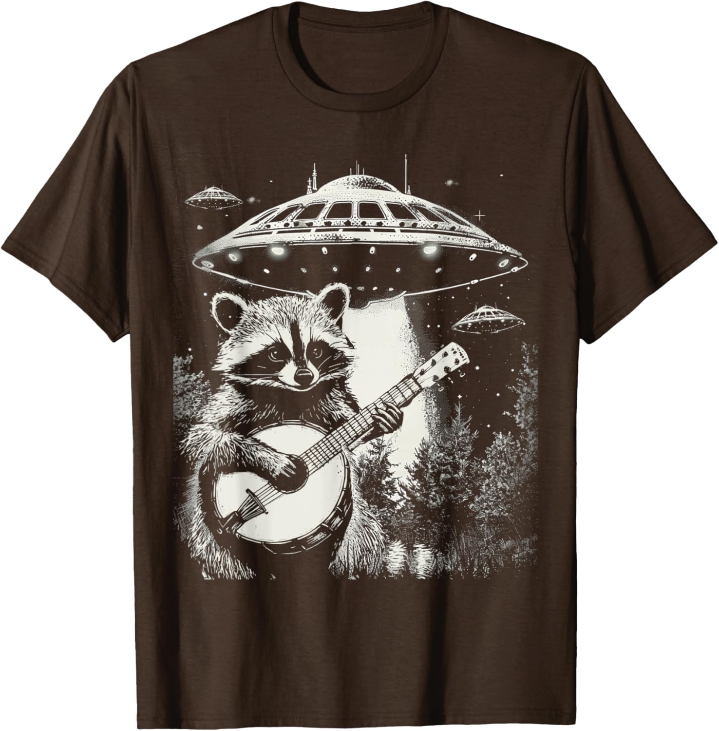 Funny Vintage Raccoon Banjo Alien T-Shirt for Unique Style Lovers - 12