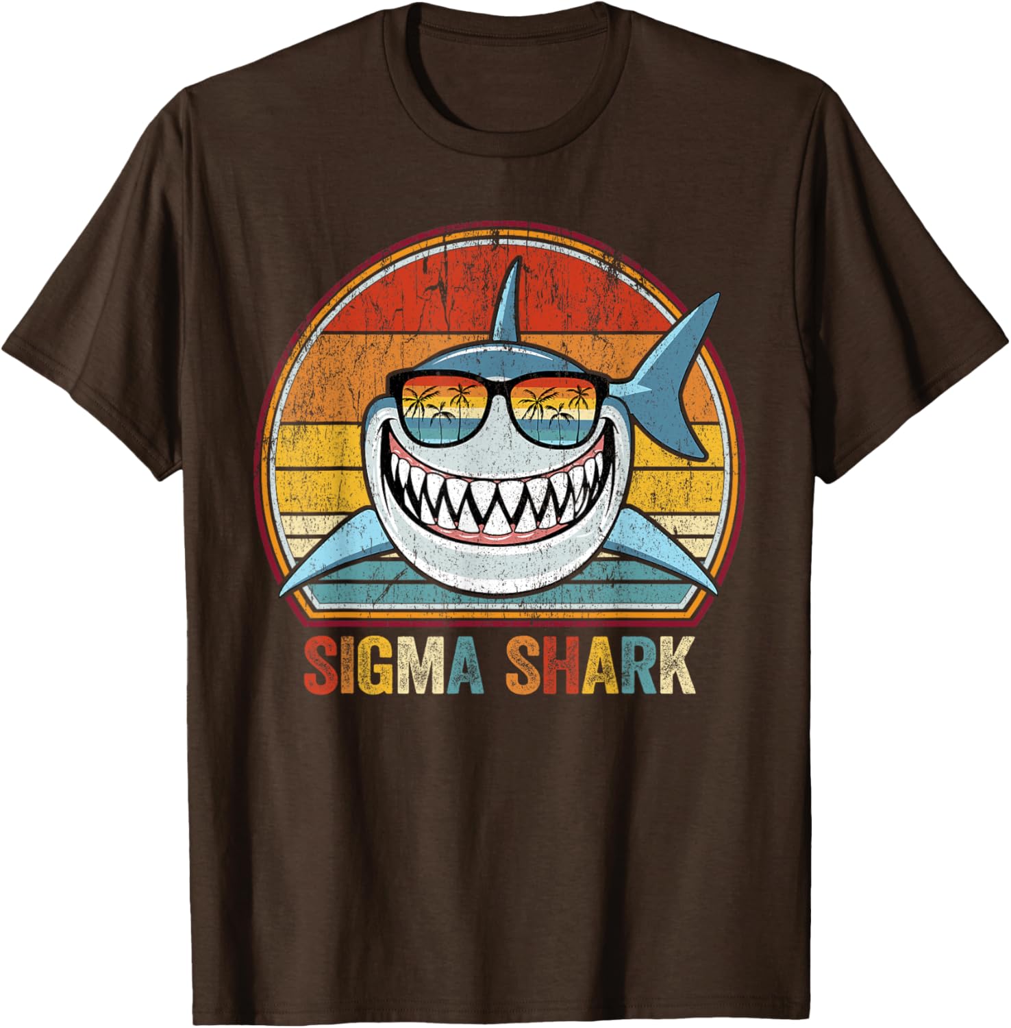 Funny Retro Sigma Shark Meme T-Shirt for Trendy Style Lovers - 1