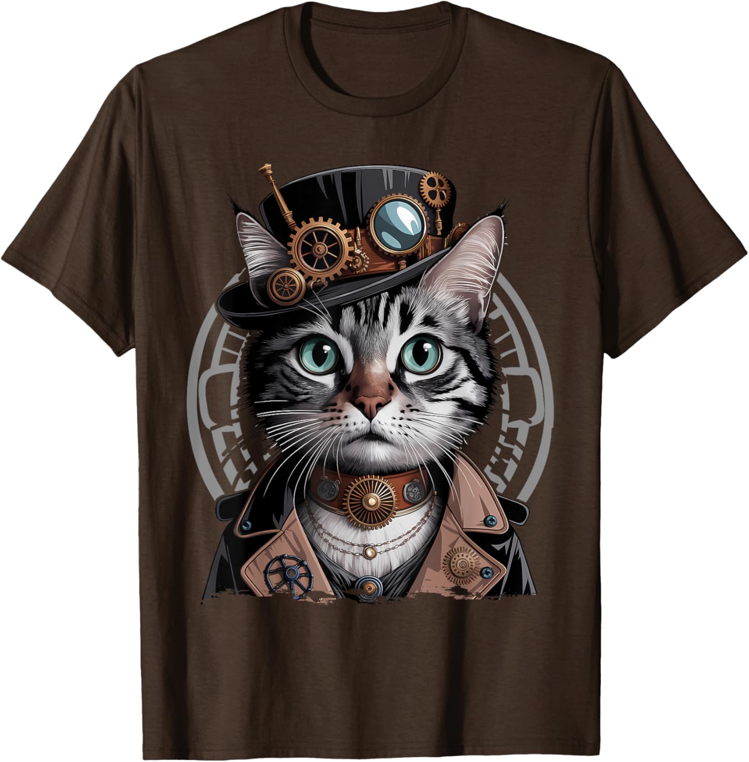 Steampunk Cat Graphic T-Shirt for Kittens - Trendy Fashion Tee - 15